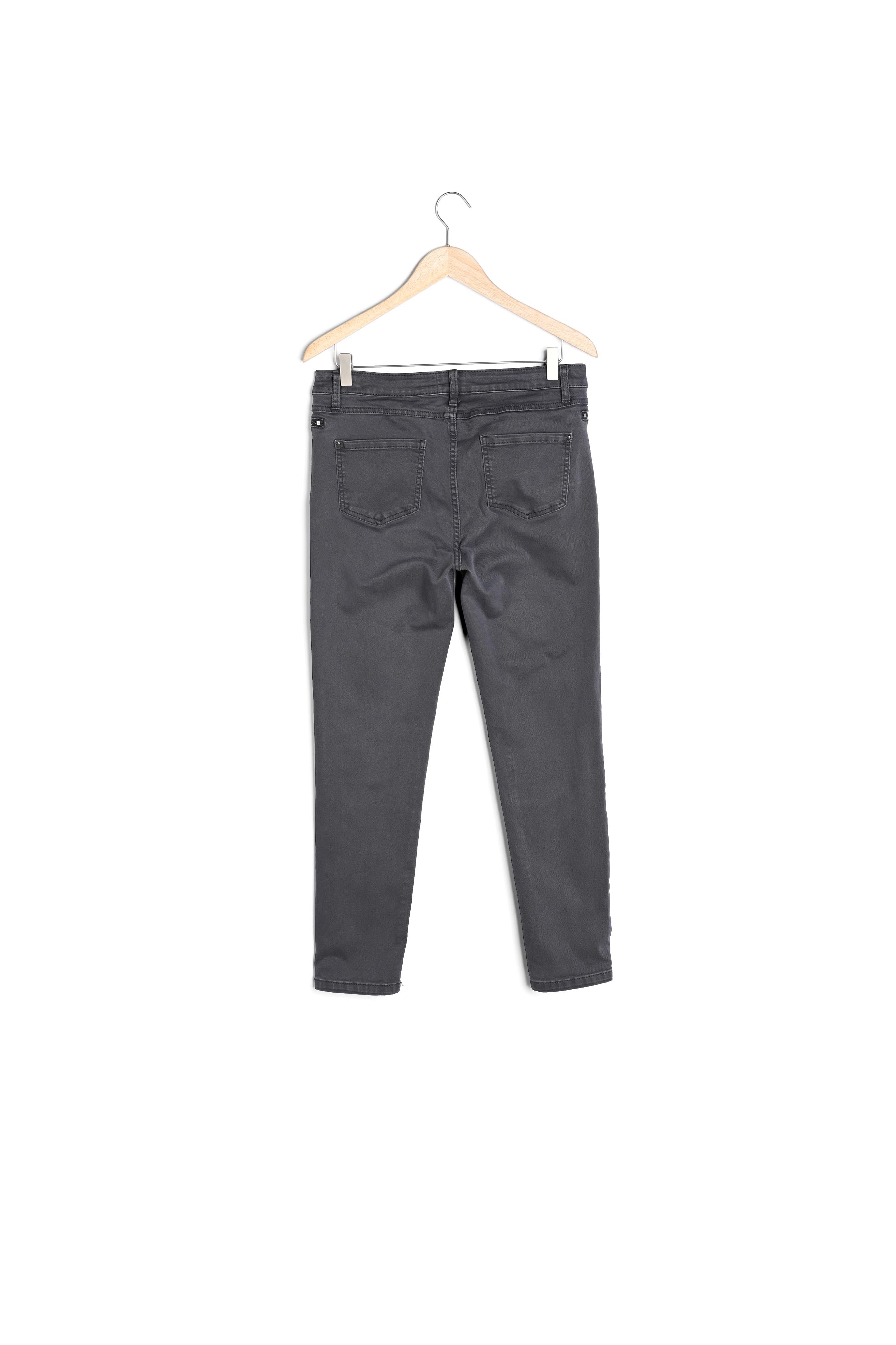 Jean slim en coton gris détail zip Nateo Faume - seconde main