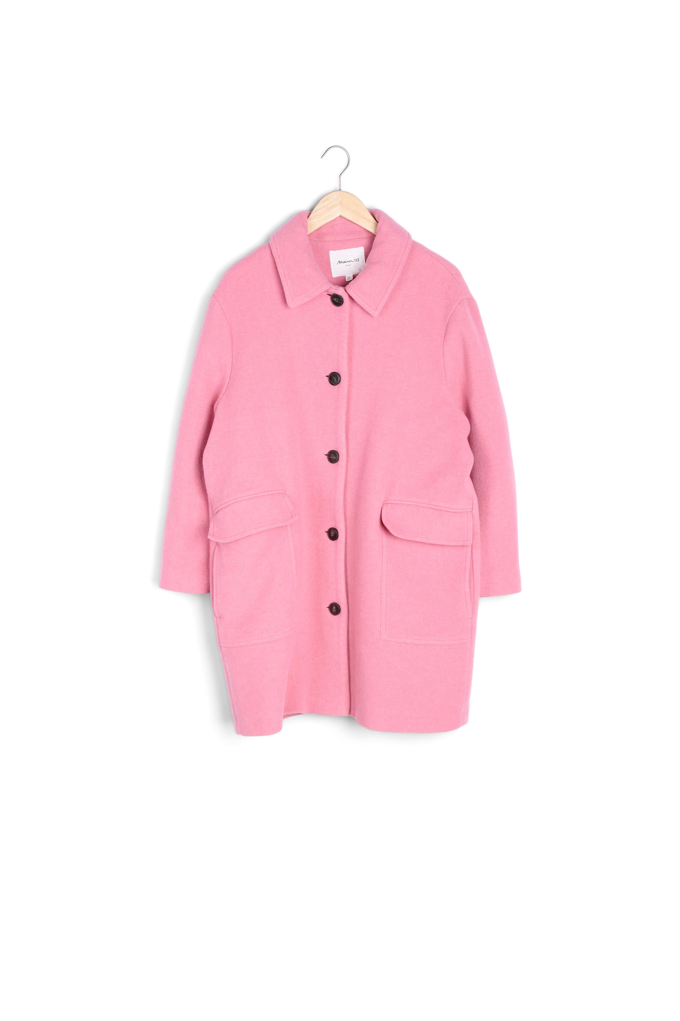 Manteau caban en laine rose bonbon Layton Faume - seconde main