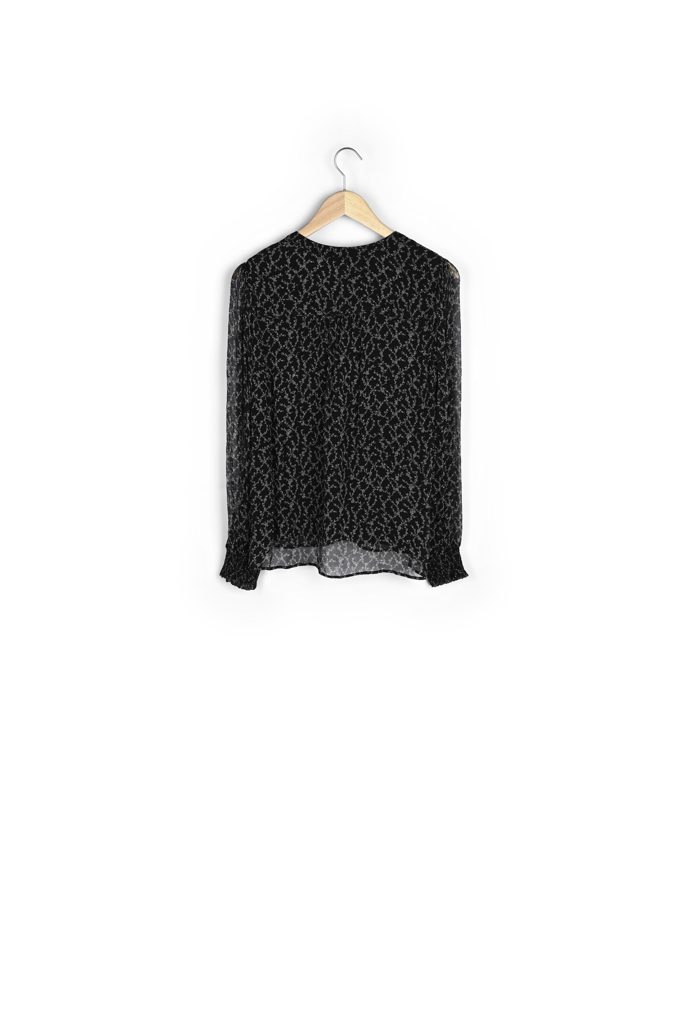 Blouse fluide imprimée noir et blanc Anais Faume - seconde main