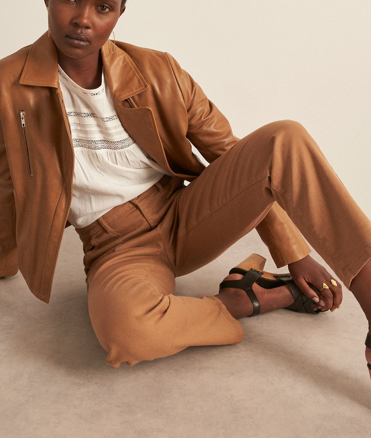 Jean chino en coton beige Nalla Faume - seconde main