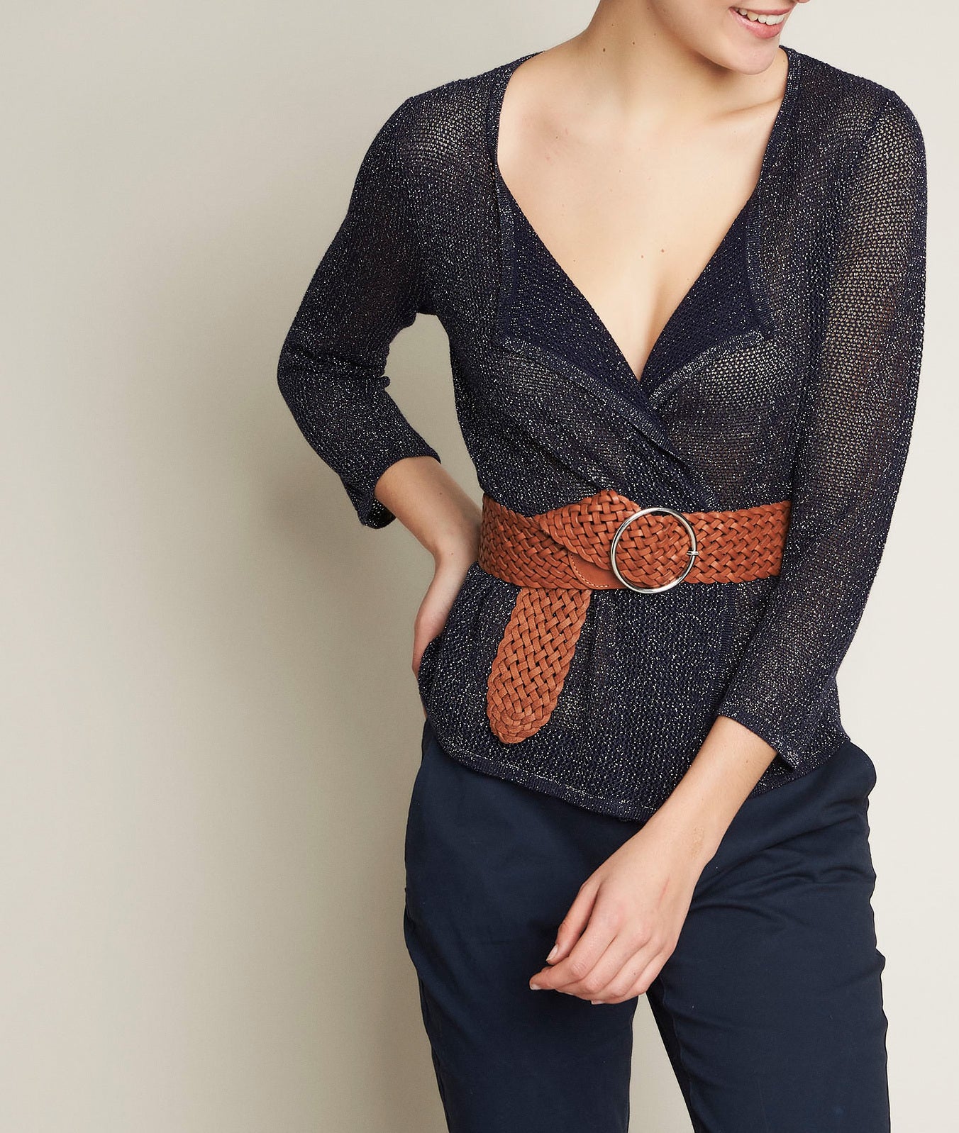 Gilet ajouré marine Noisette Faume - seconde main