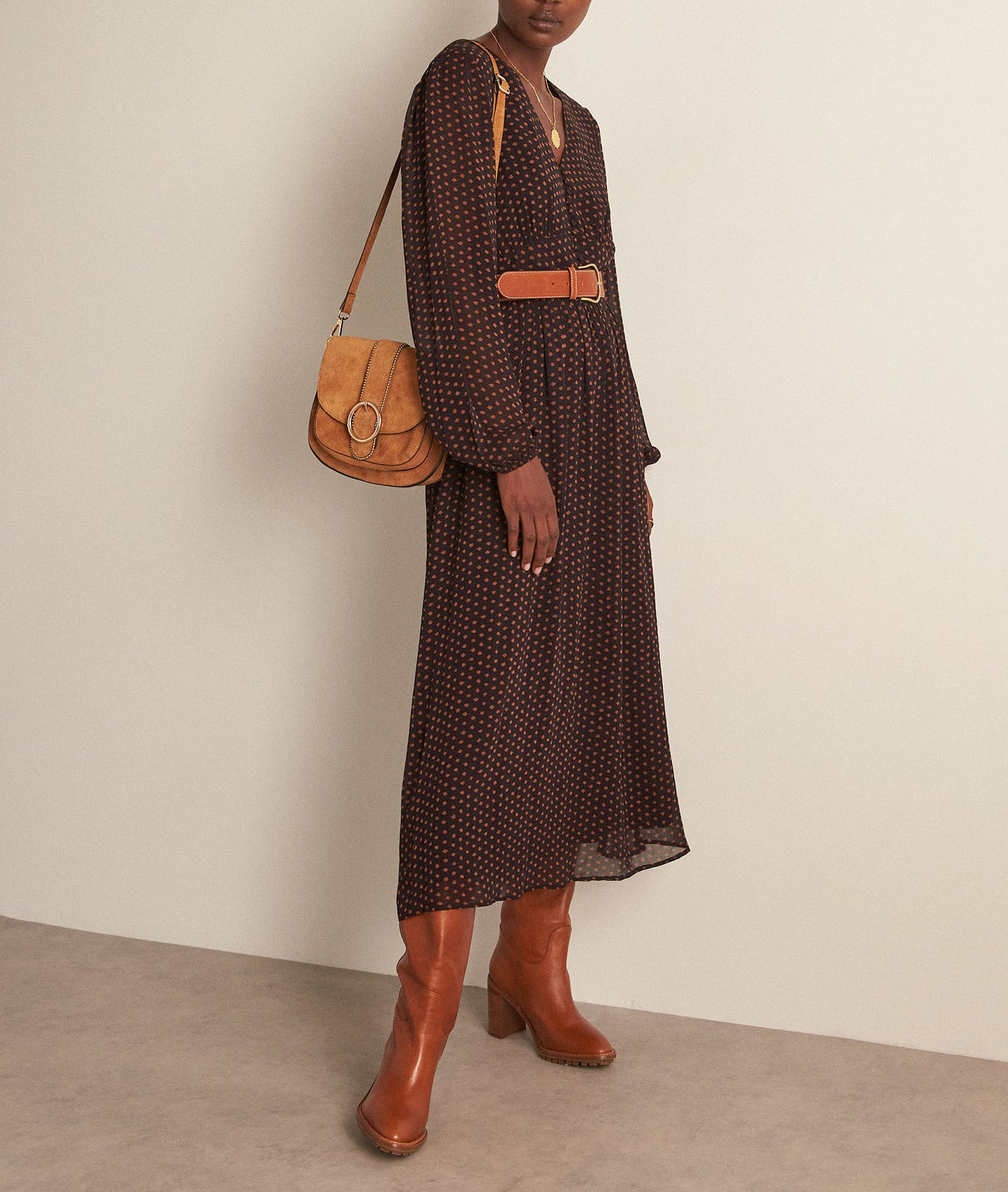 Robe longue imprimé marine Halpha Faume - seconde main