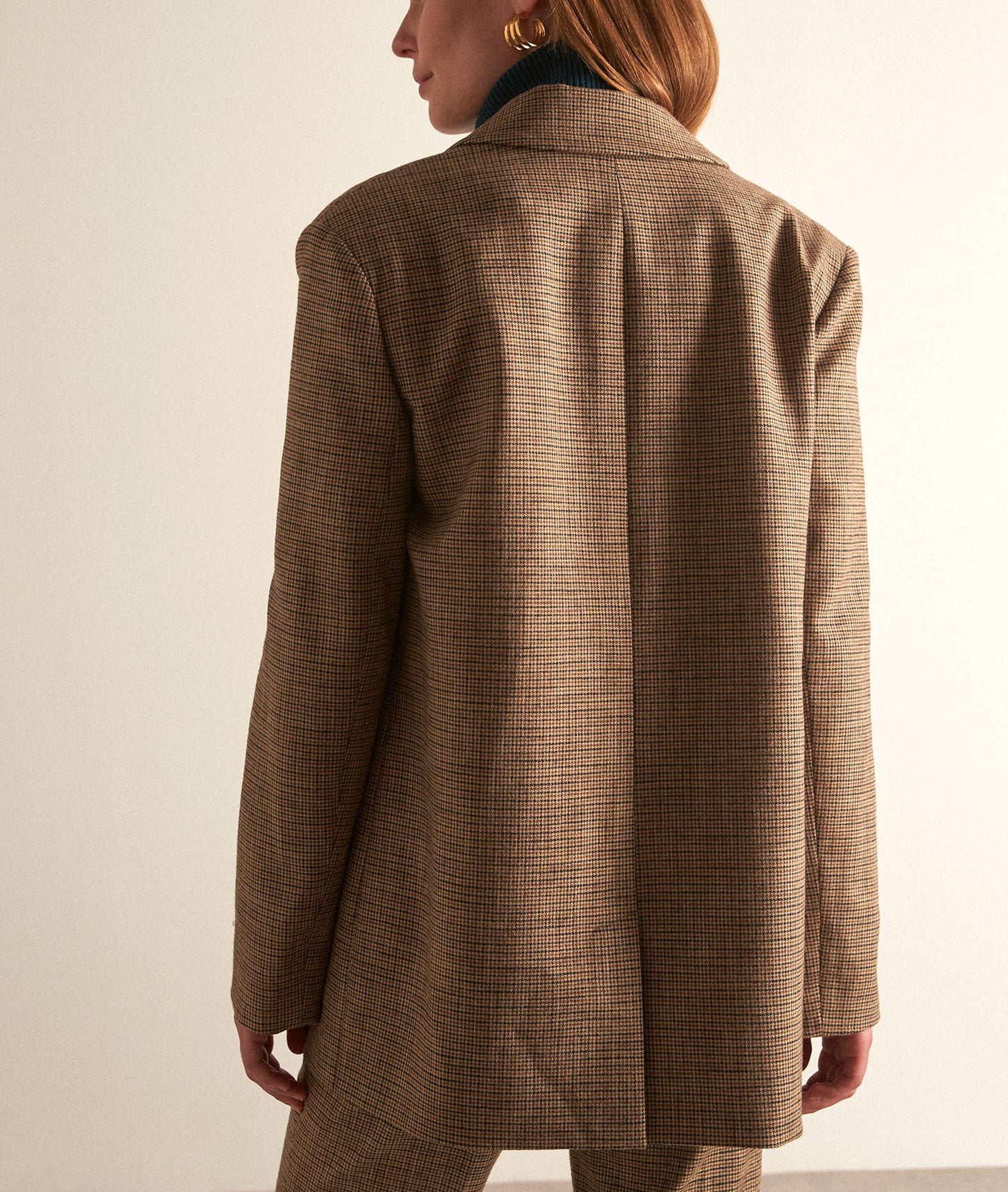 Veste de tailleur imprimé Prince de Galles Adele Faume - seconde main