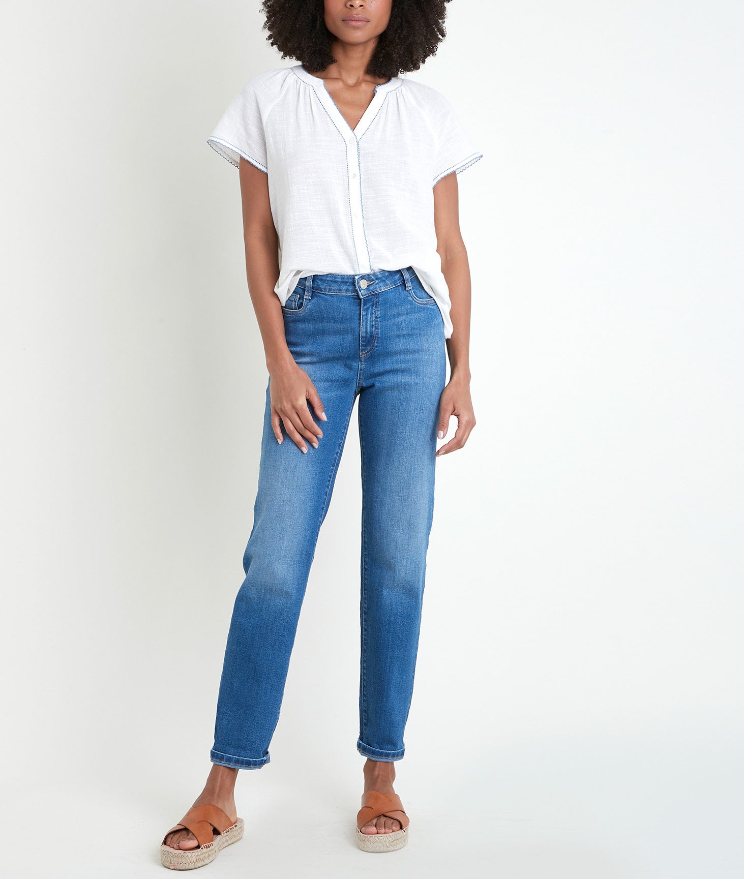 Blouse bleue en coton Taline Faume - seconde main