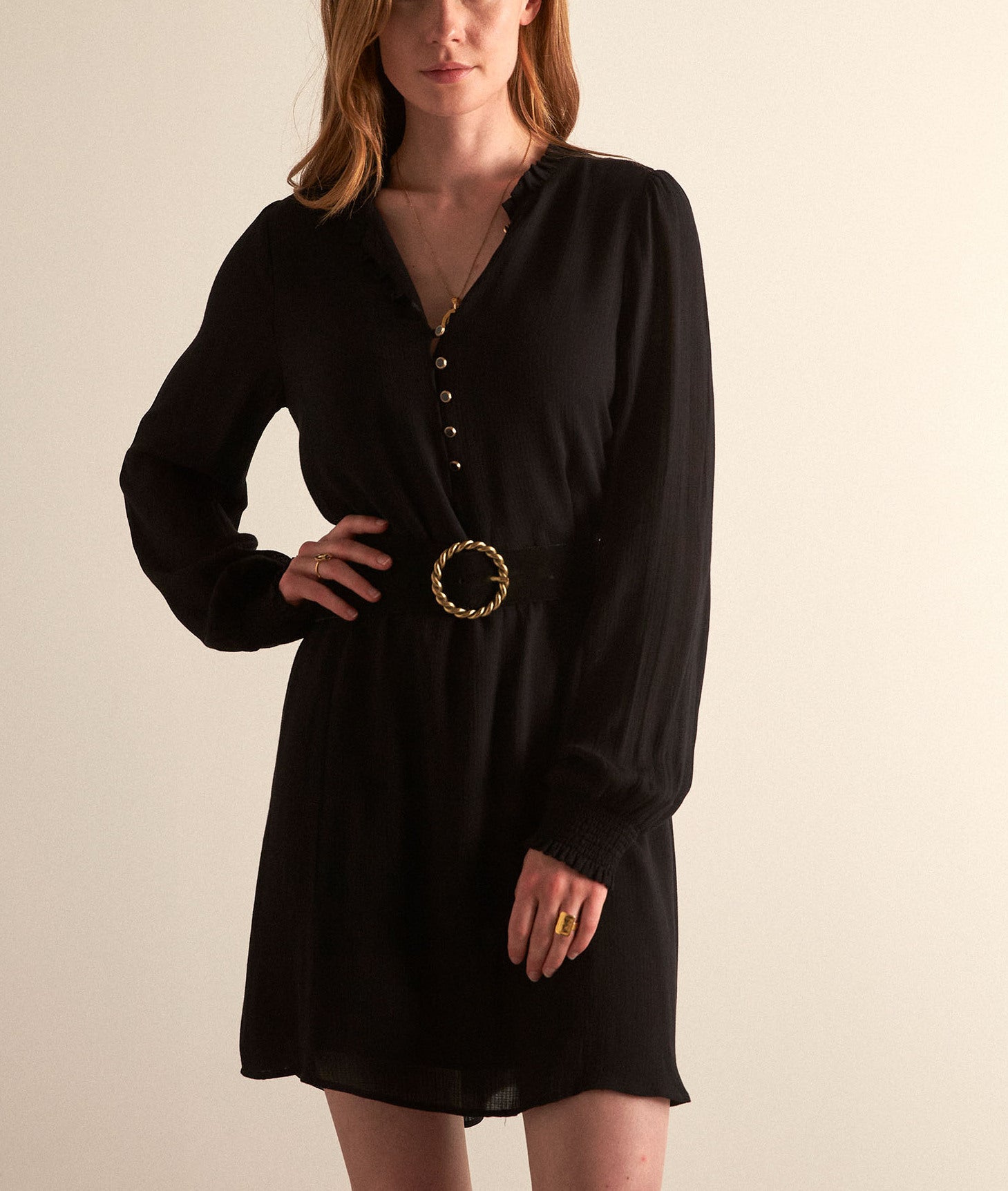 Robe noire courte et fluide Horlane Faume - seconde main