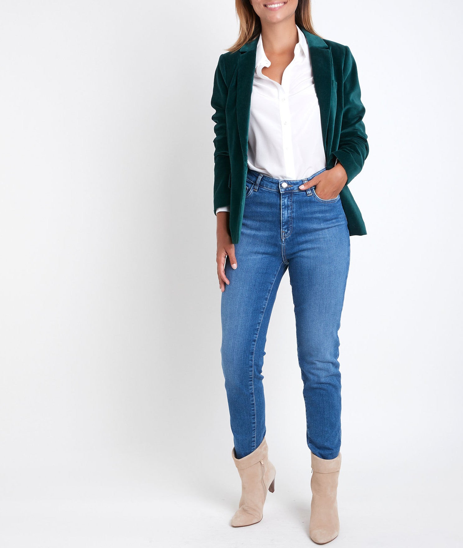 Veste en velours émeraude Silvana Faume - seconde main