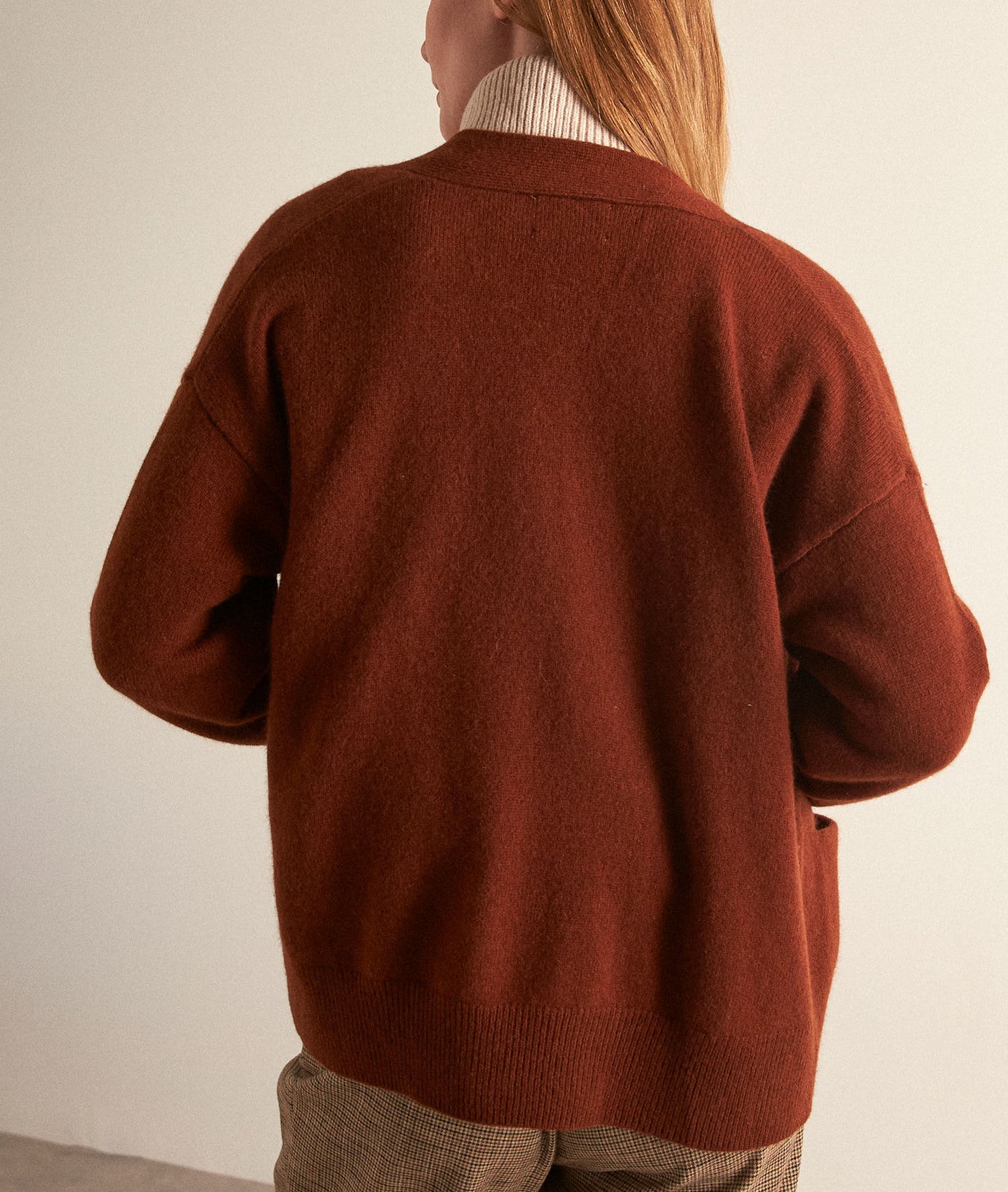 Cardigan en laine repsonsable marron Brooklyn Faume - seconde main