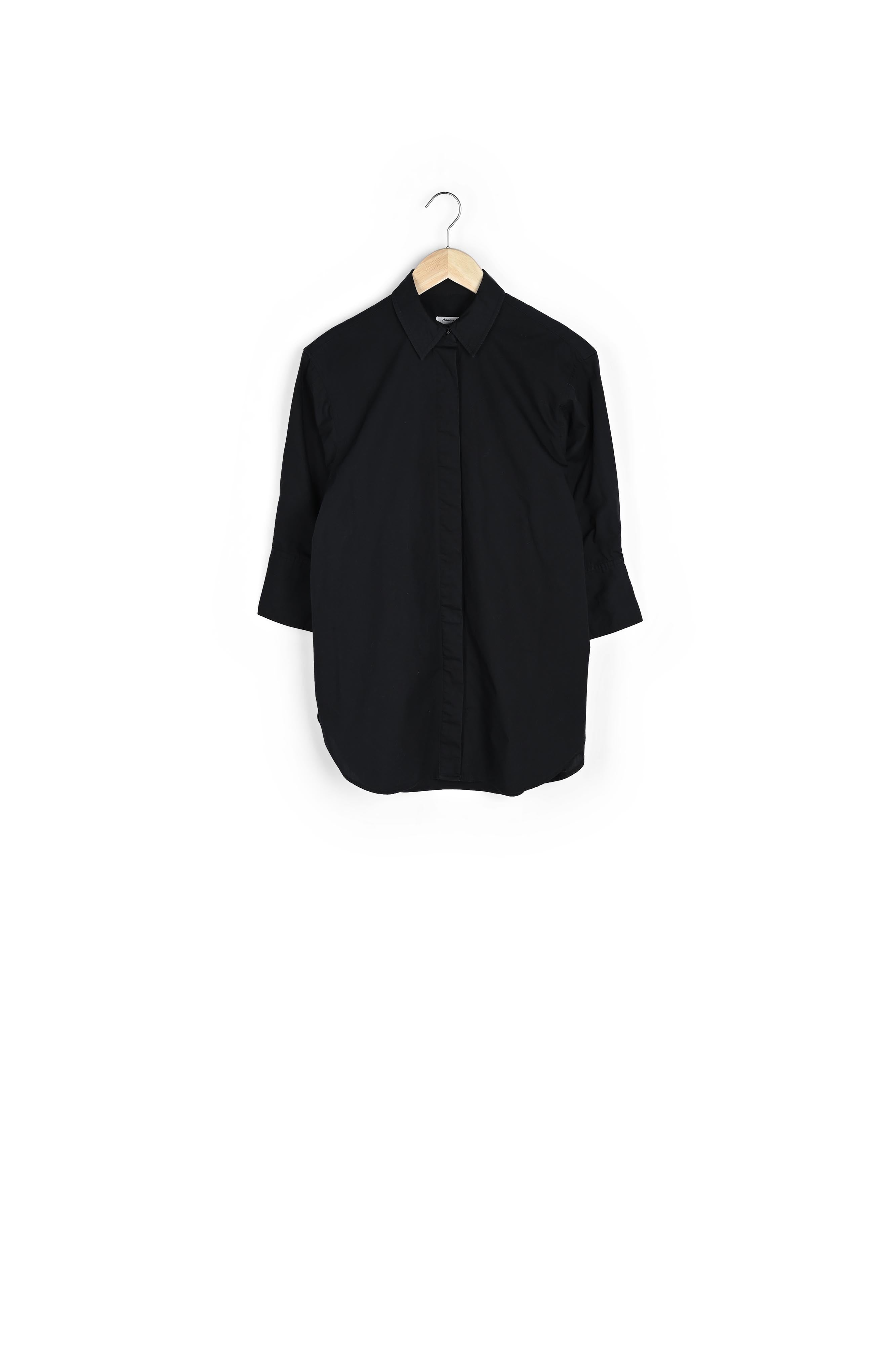 Chemise oversize en coton bio noir Adoline Faume - seconde main
