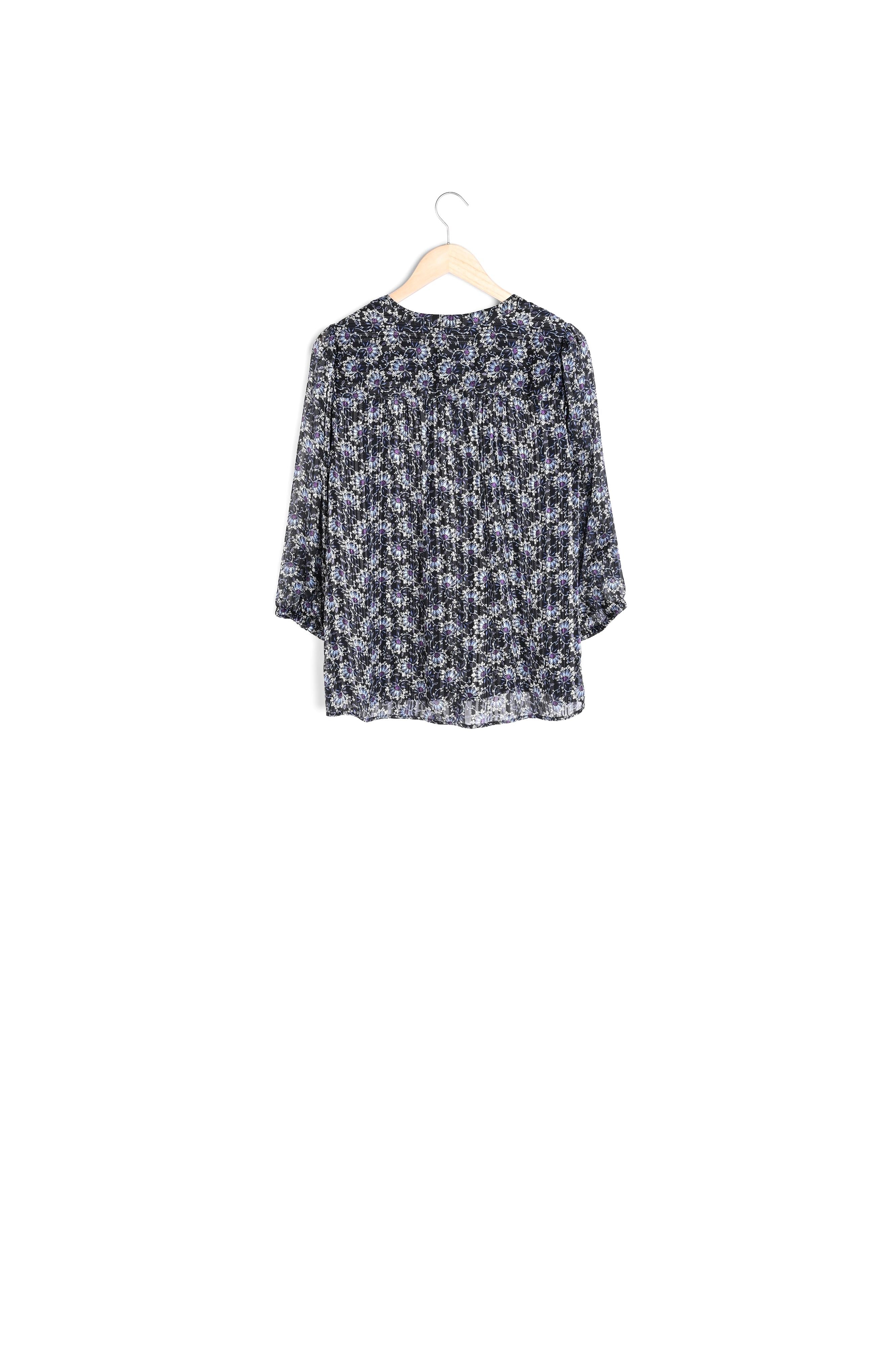 Blouse marine imprimée Elsa Faume - seconde main