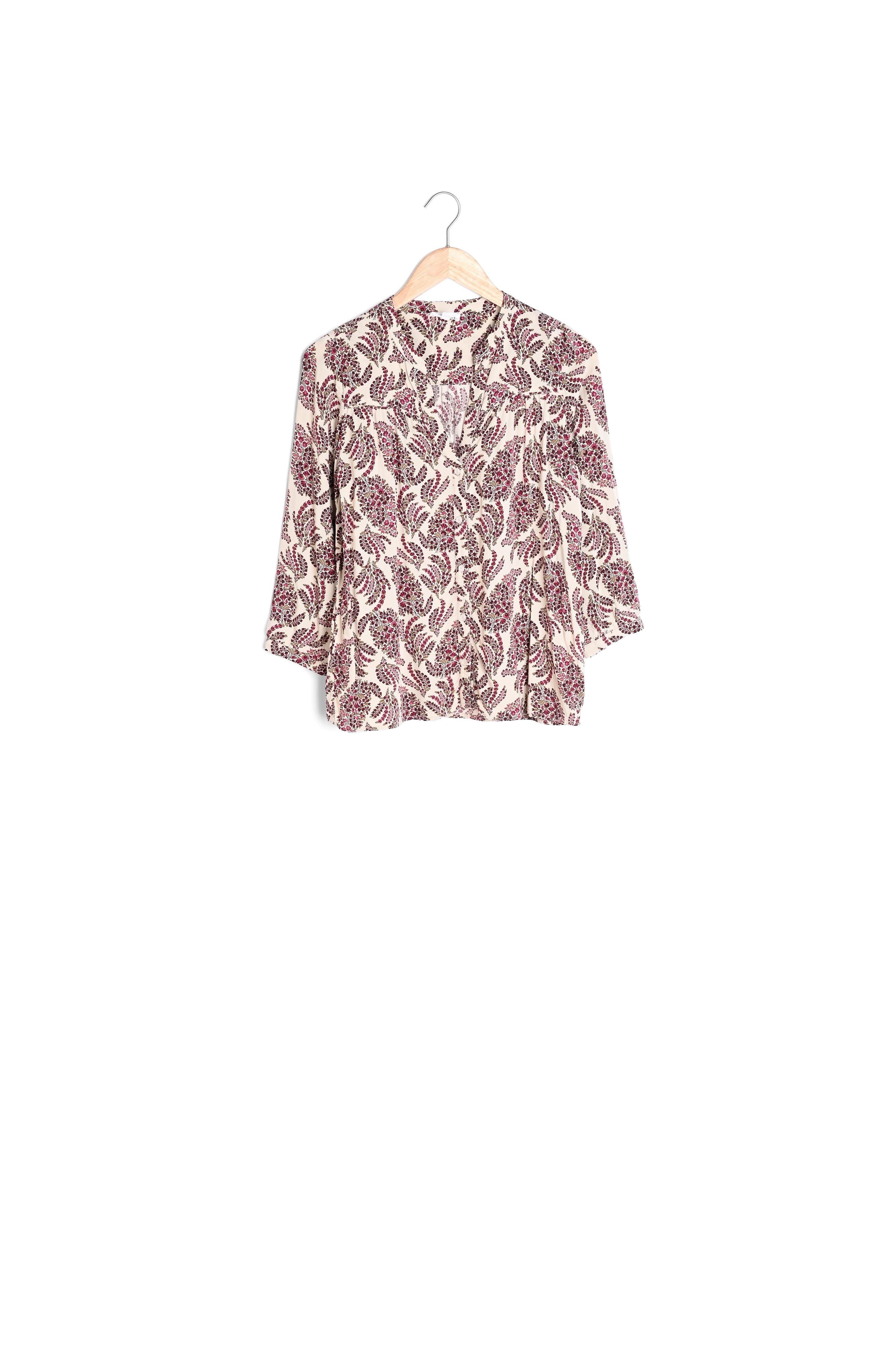 Blouse rose imprimée Therese Faume - seconde main