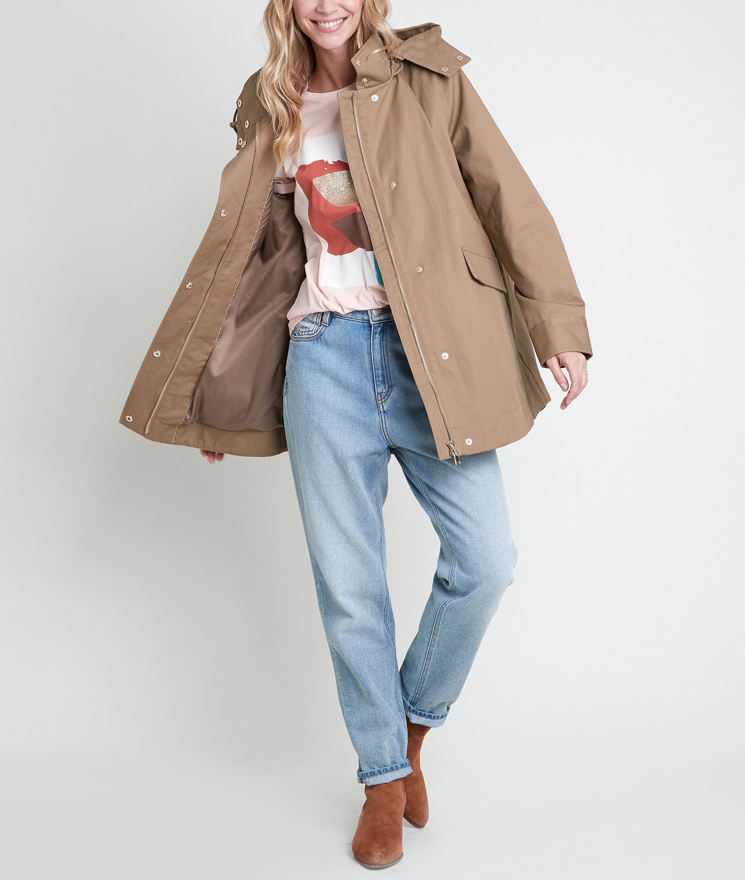 Parka en coton beige Naelia Faume - seconde main