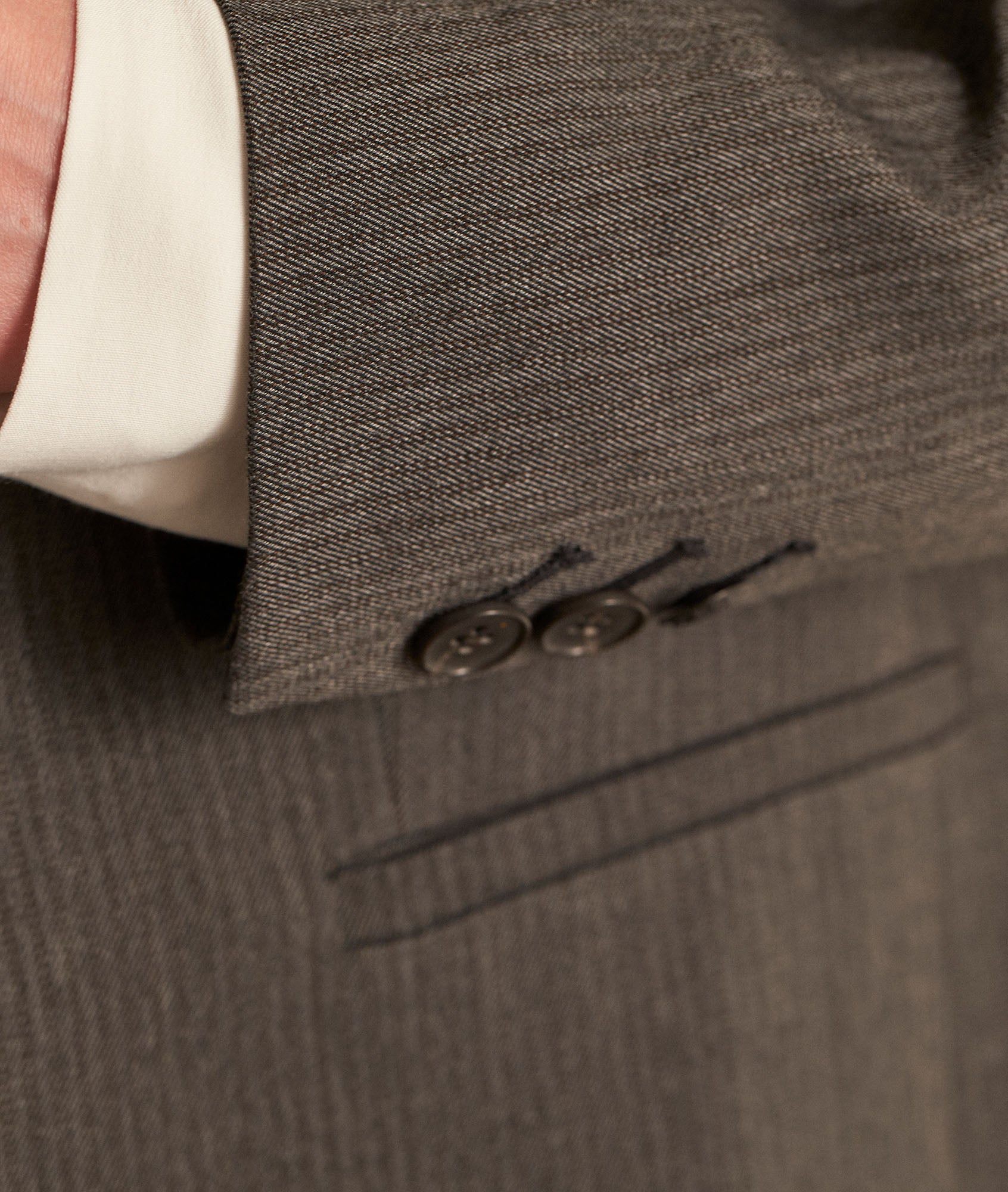 Veste de tailleur finement rayée grise Frimousse Faume - seconde main