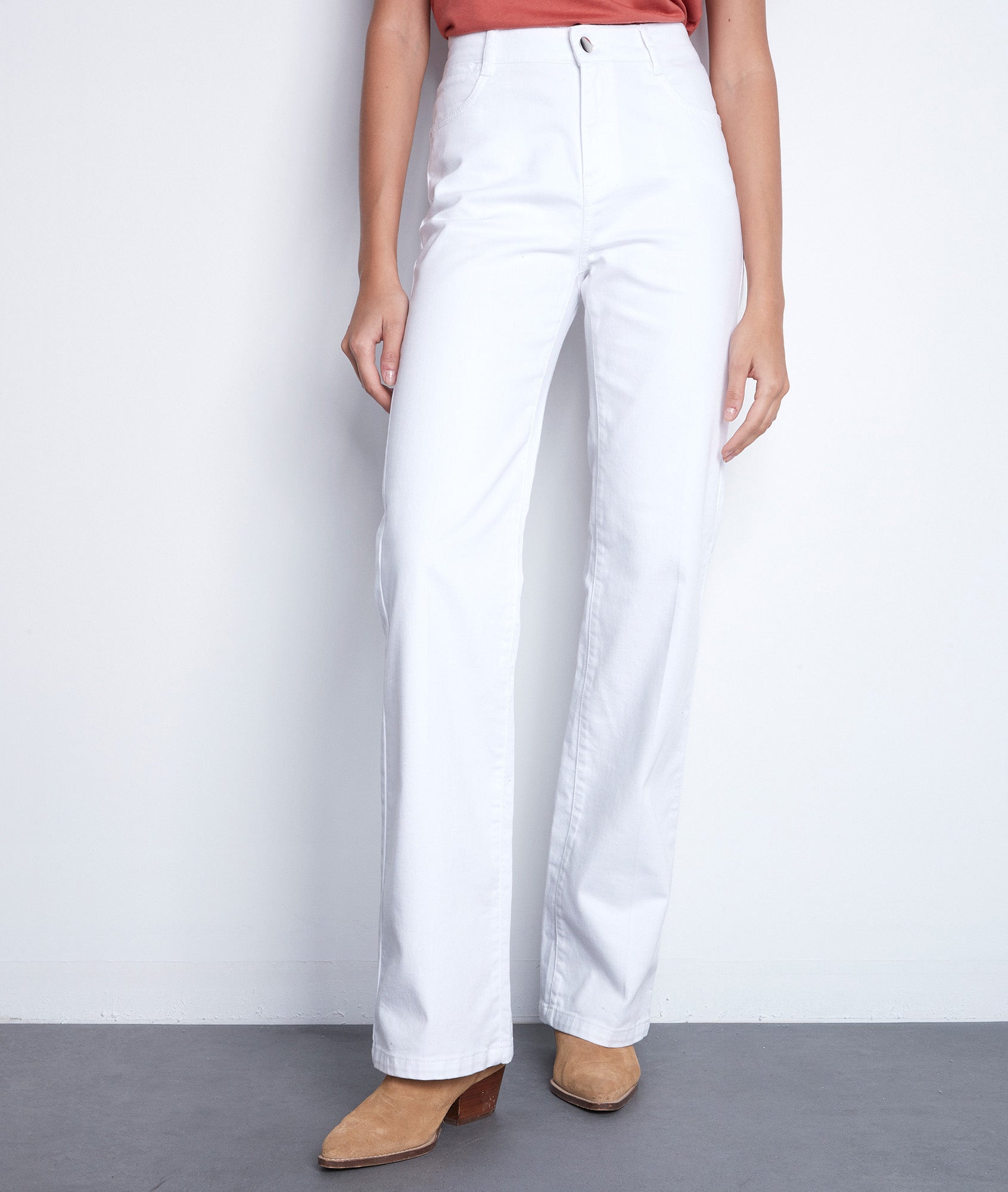 Jean flare en coton blanc Fidji Faume - seconde main