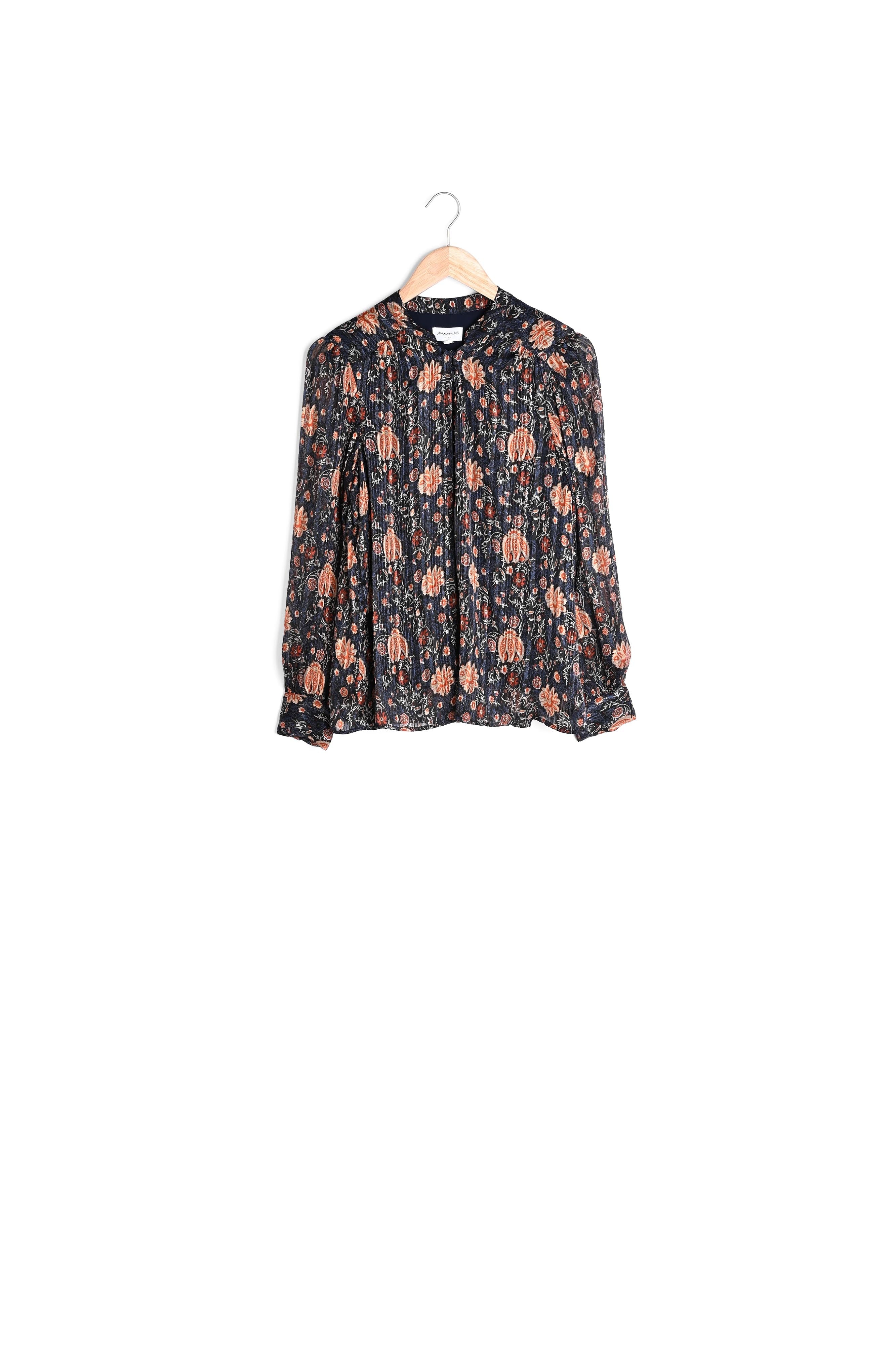 Blouse à imprimé fluide marine Luce Faume - seconde main