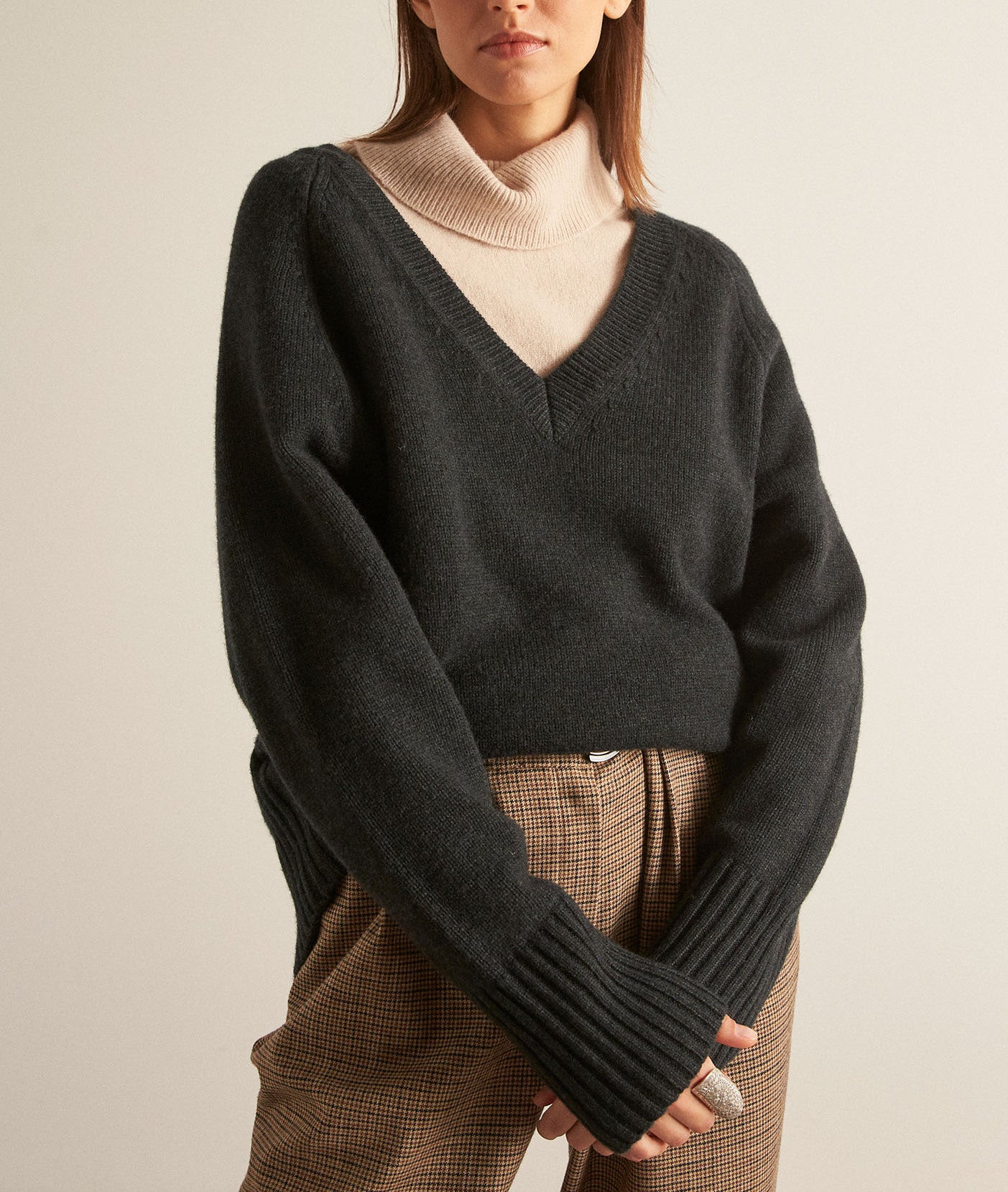 Pull en laine responsable et yack vert Bruce Faume - seconde main