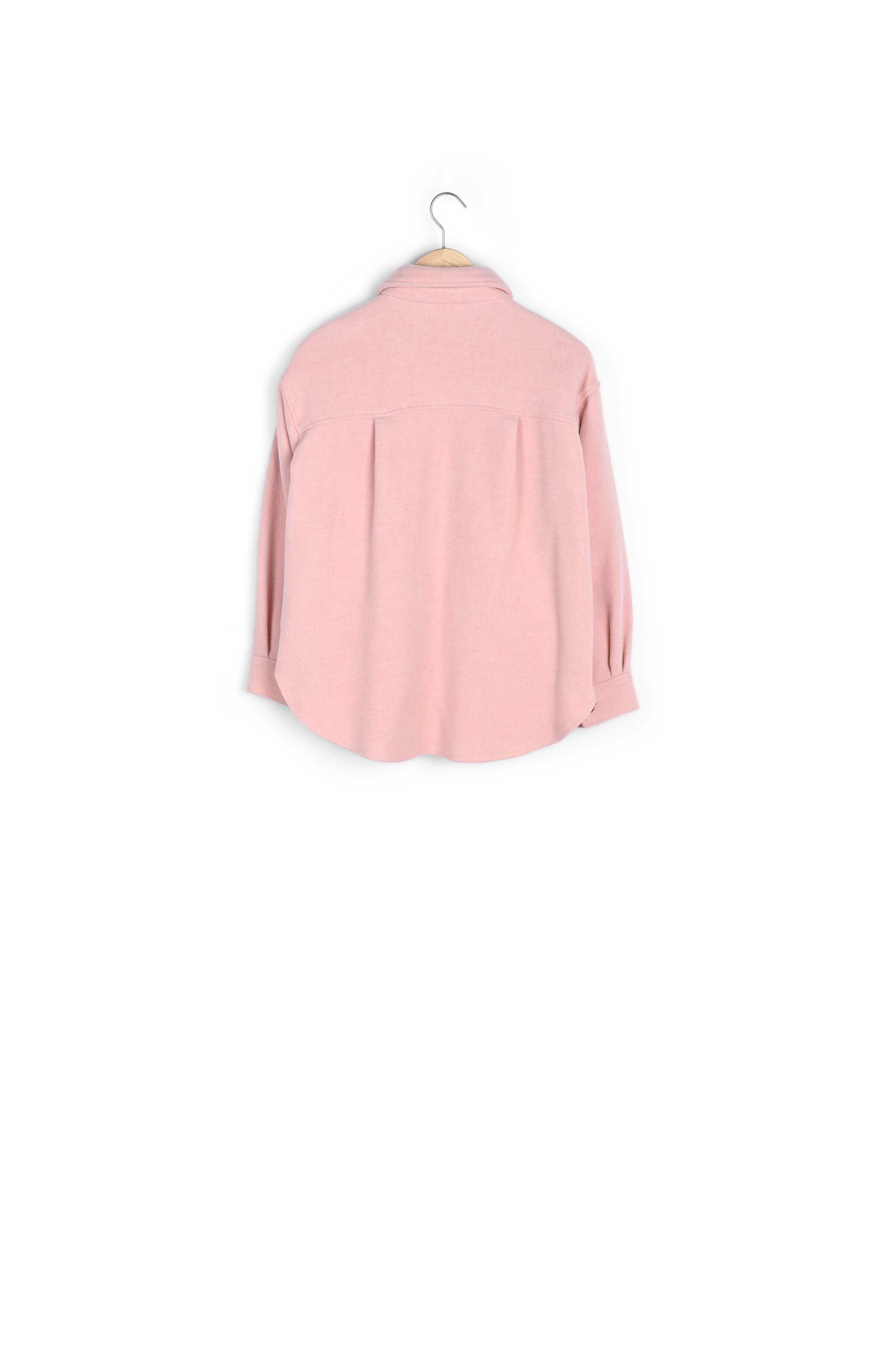 Surchemise en coton et laine XXL rose poudré Rita Faume - seconde main