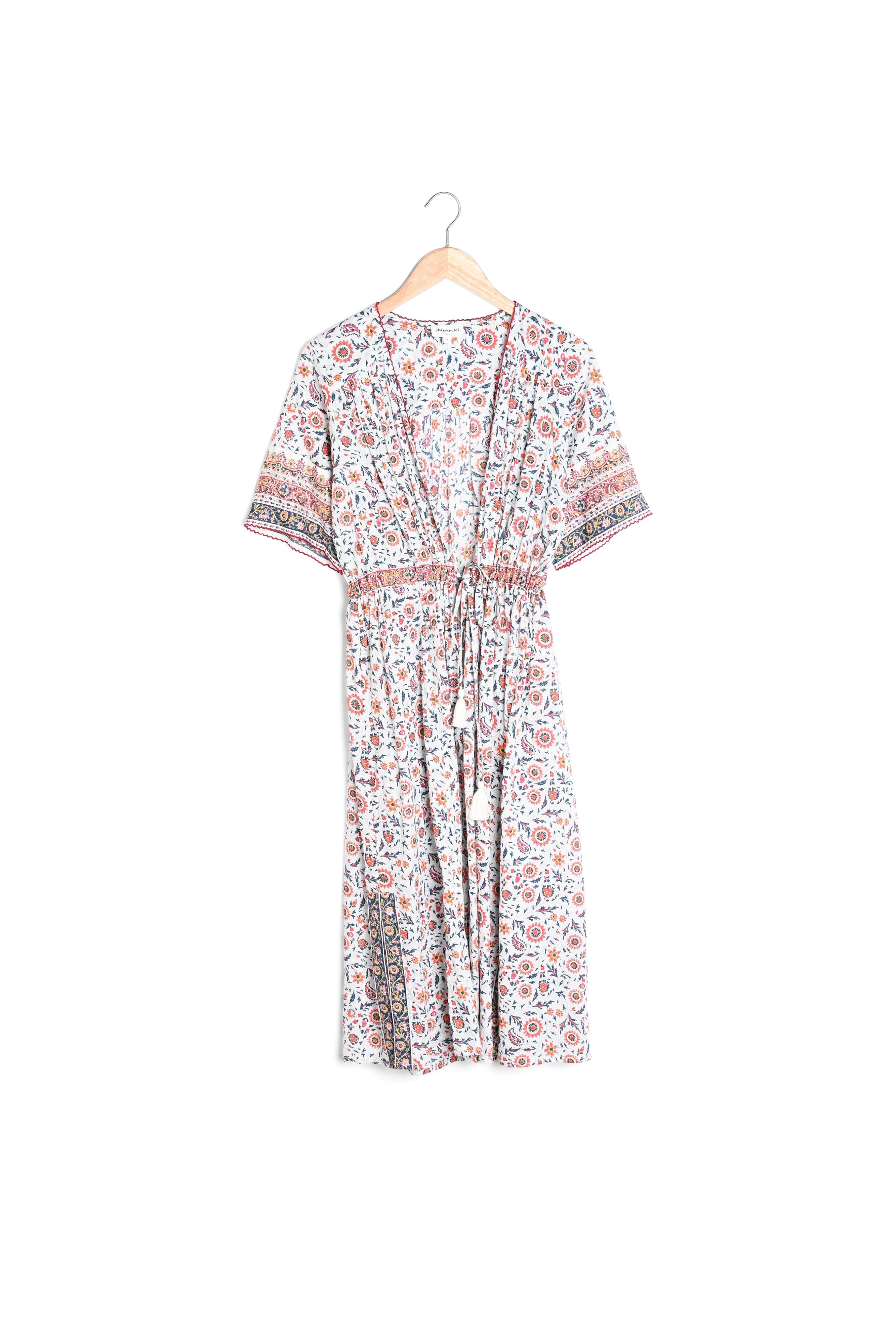 Kimono imprimé en coton blanc Rio Faume - seconde main