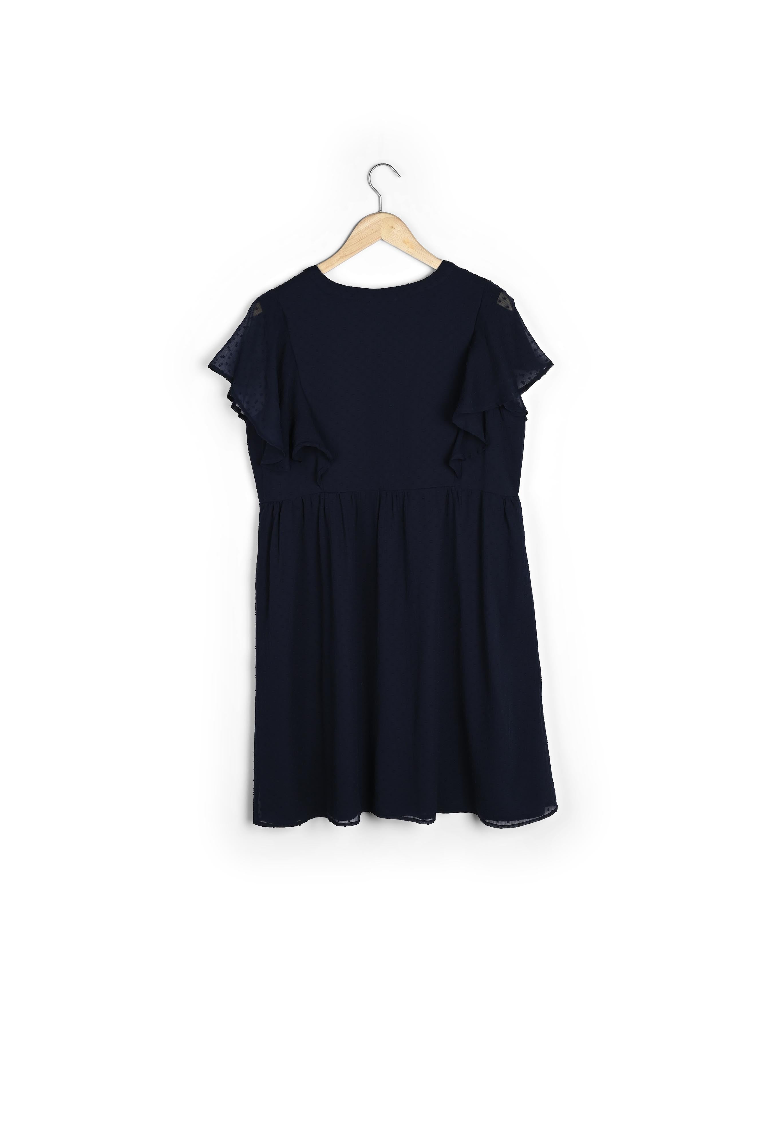 Robe marine plumetis Calissa Faume - seconde main