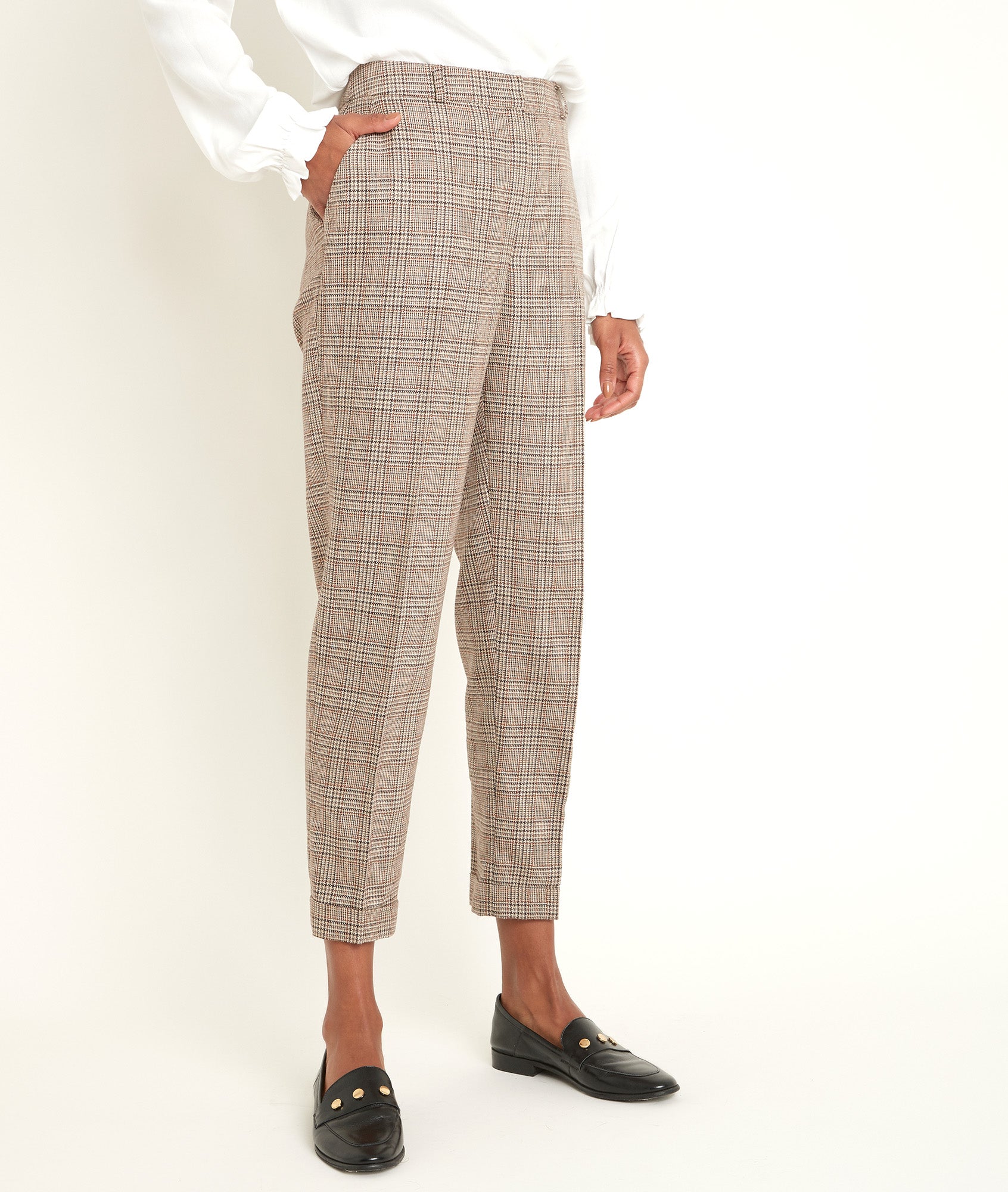 Pantalon carotte à carreaux Max Faume - seconde main