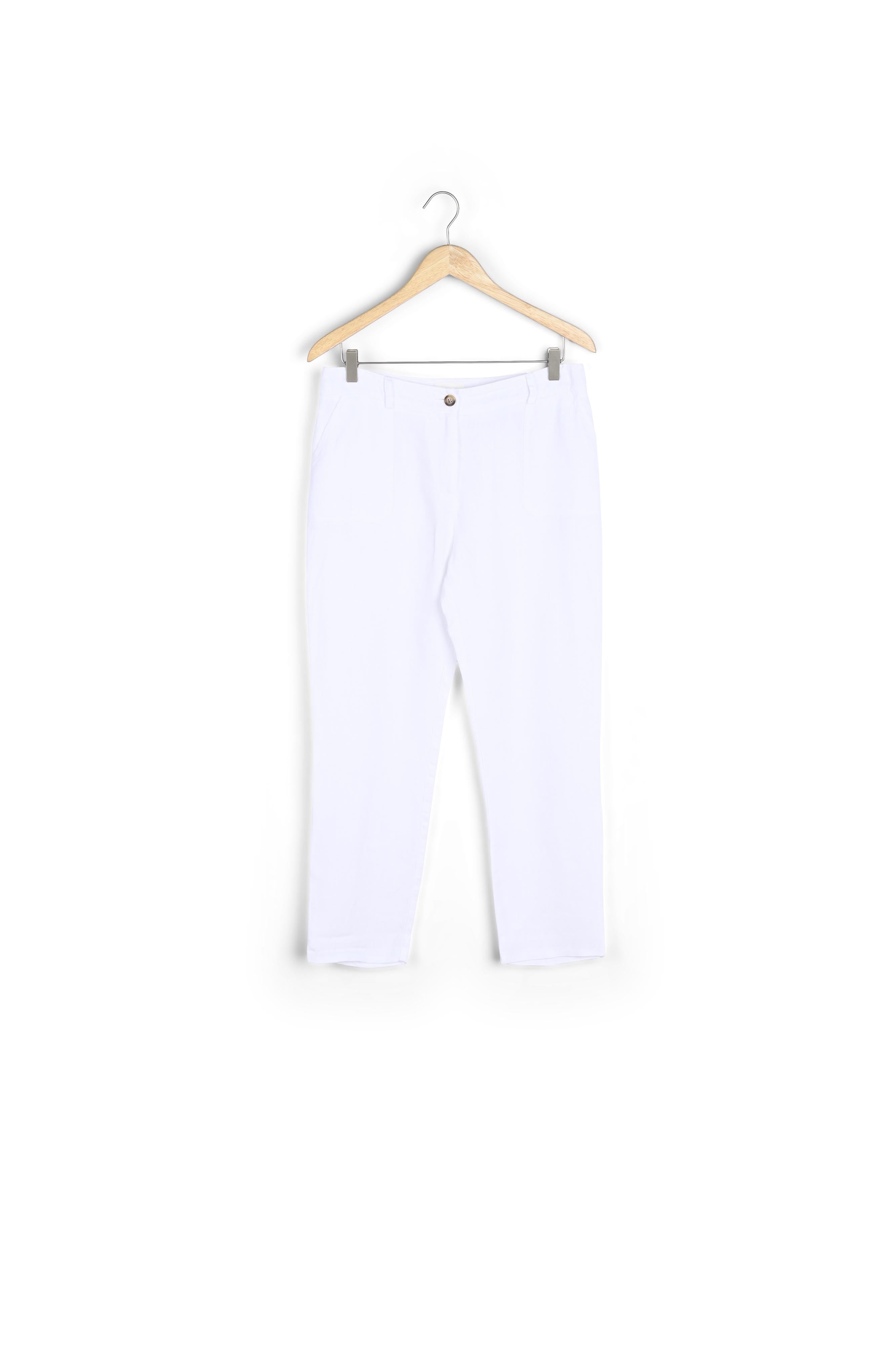 Pantalon droit en lin blanc Nalla Faume - seconde main