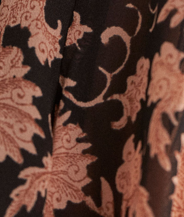 Blouse imprimée noire et poudre Anais Faume - seconde main