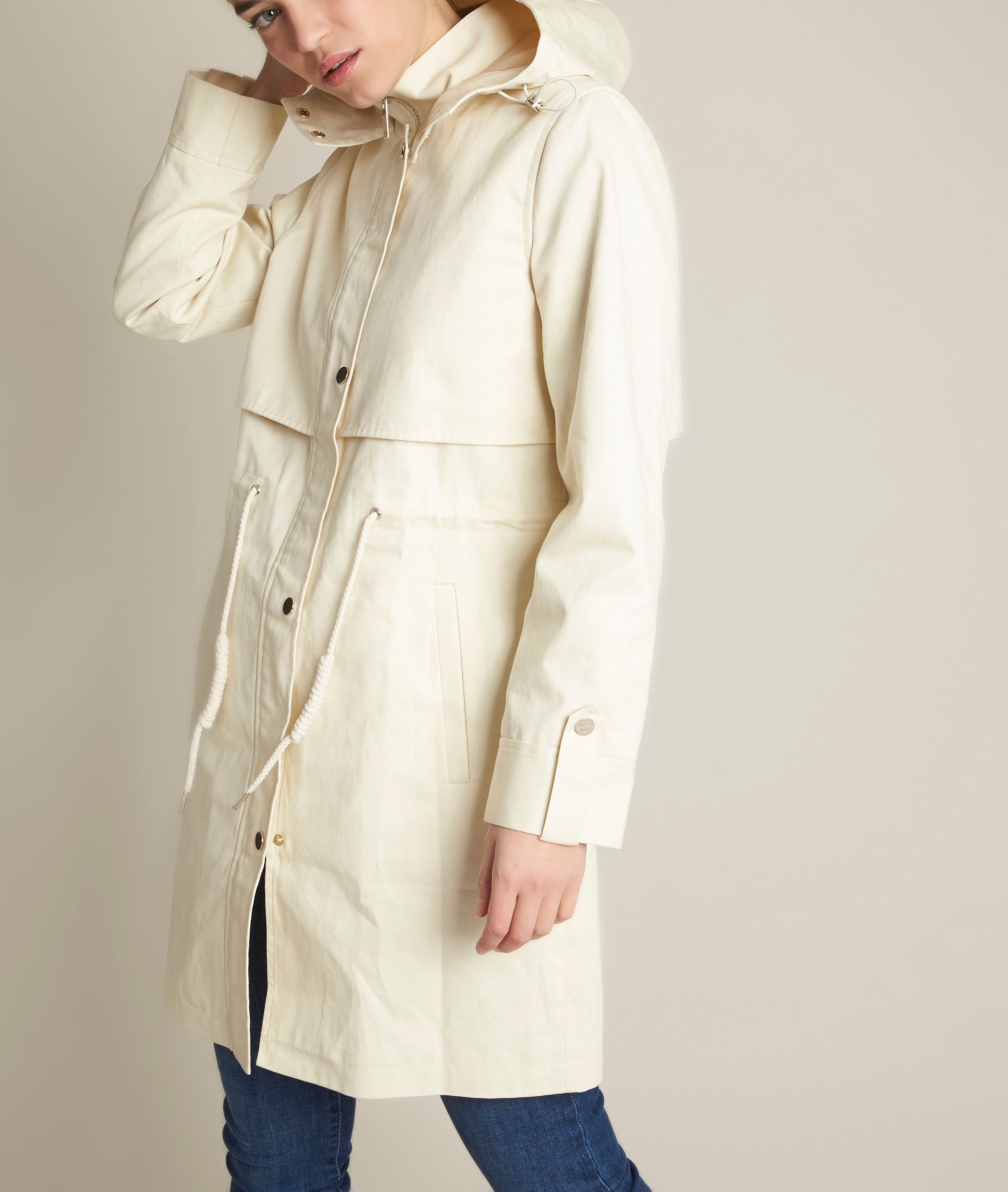 Trench à capuche déperlant Fanelly Faume - seconde main
