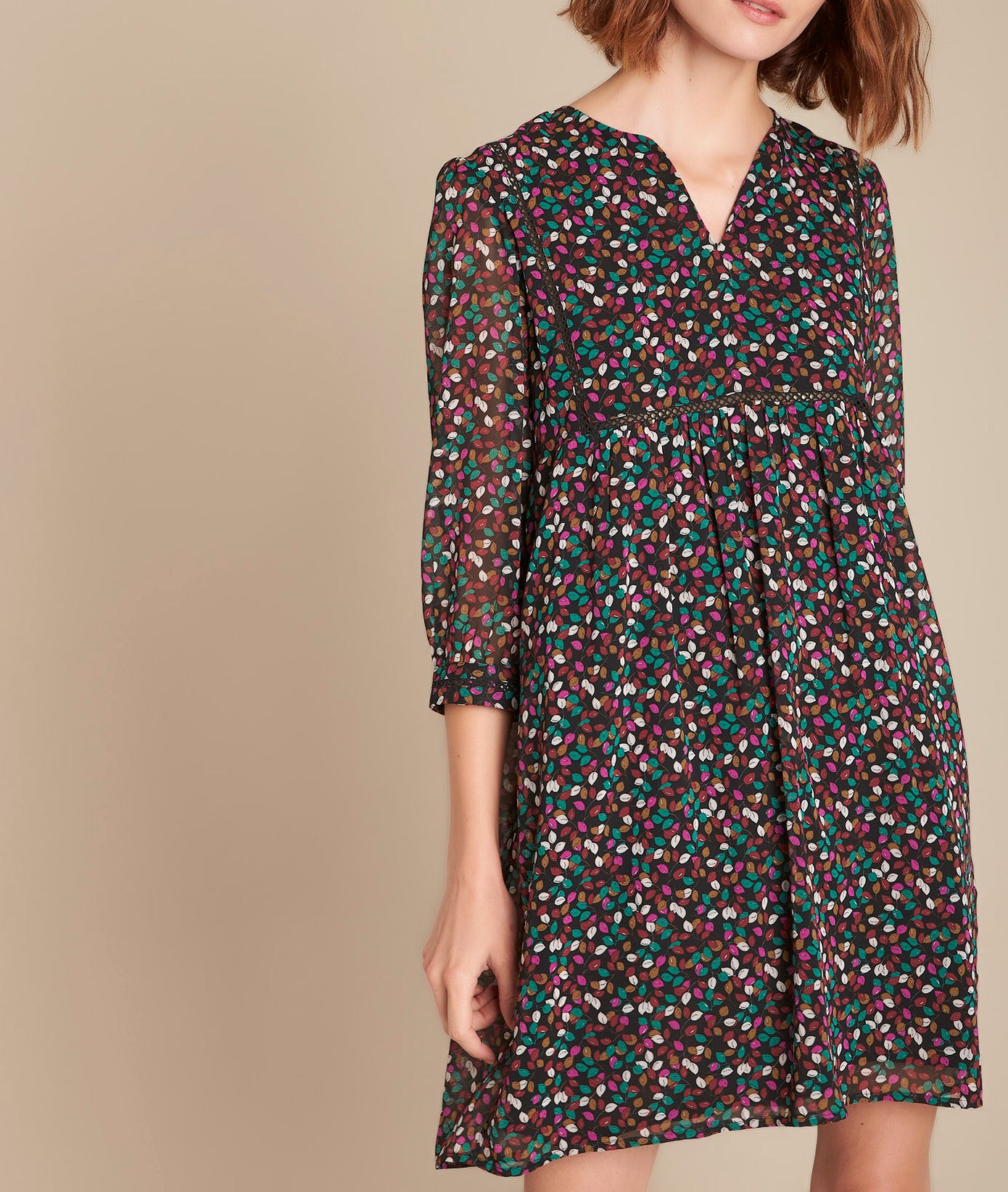 Robe imprimé feuille Isaline Faume - seconde main