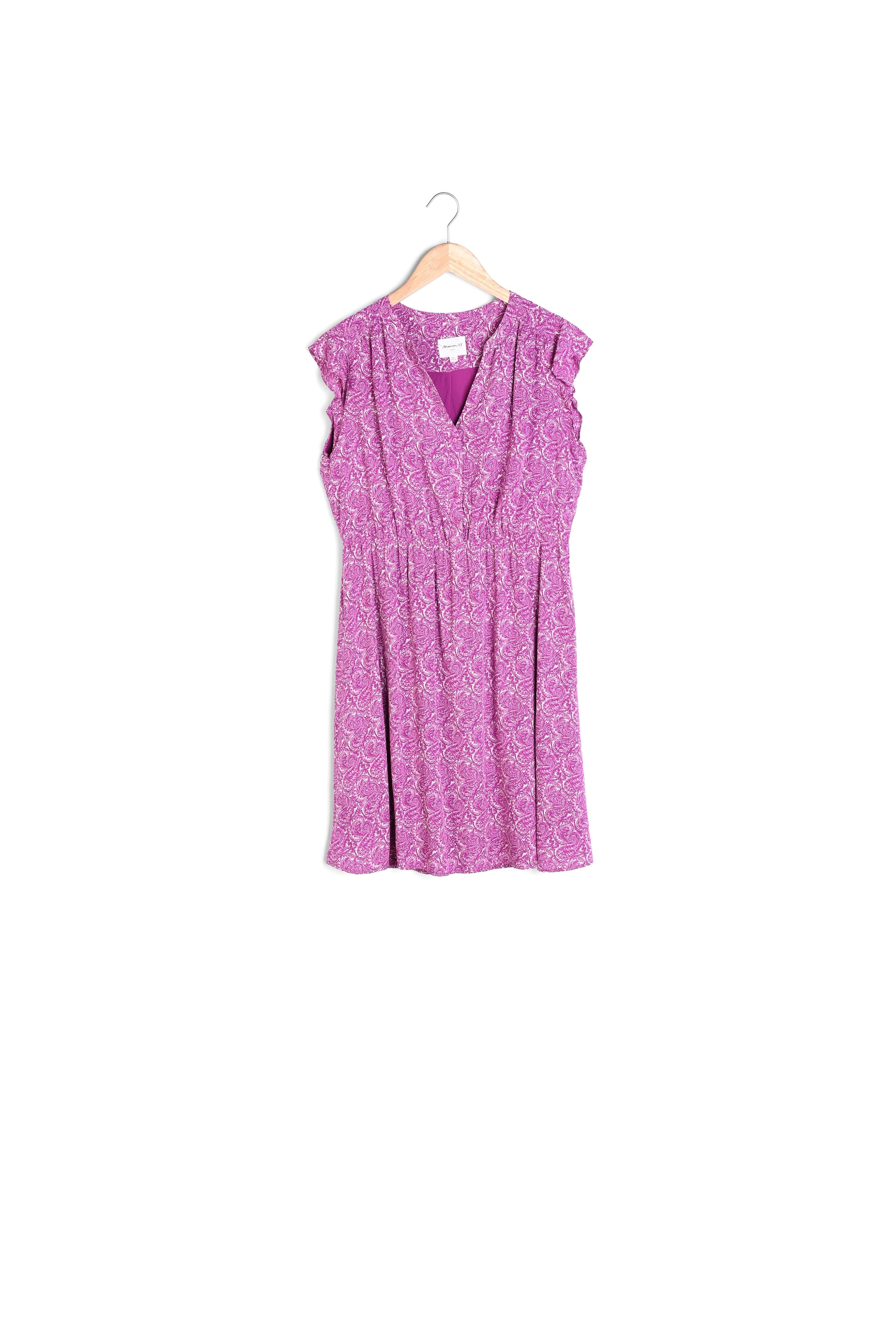 Robe courte imprimée violette Laudine Faume - seconde main