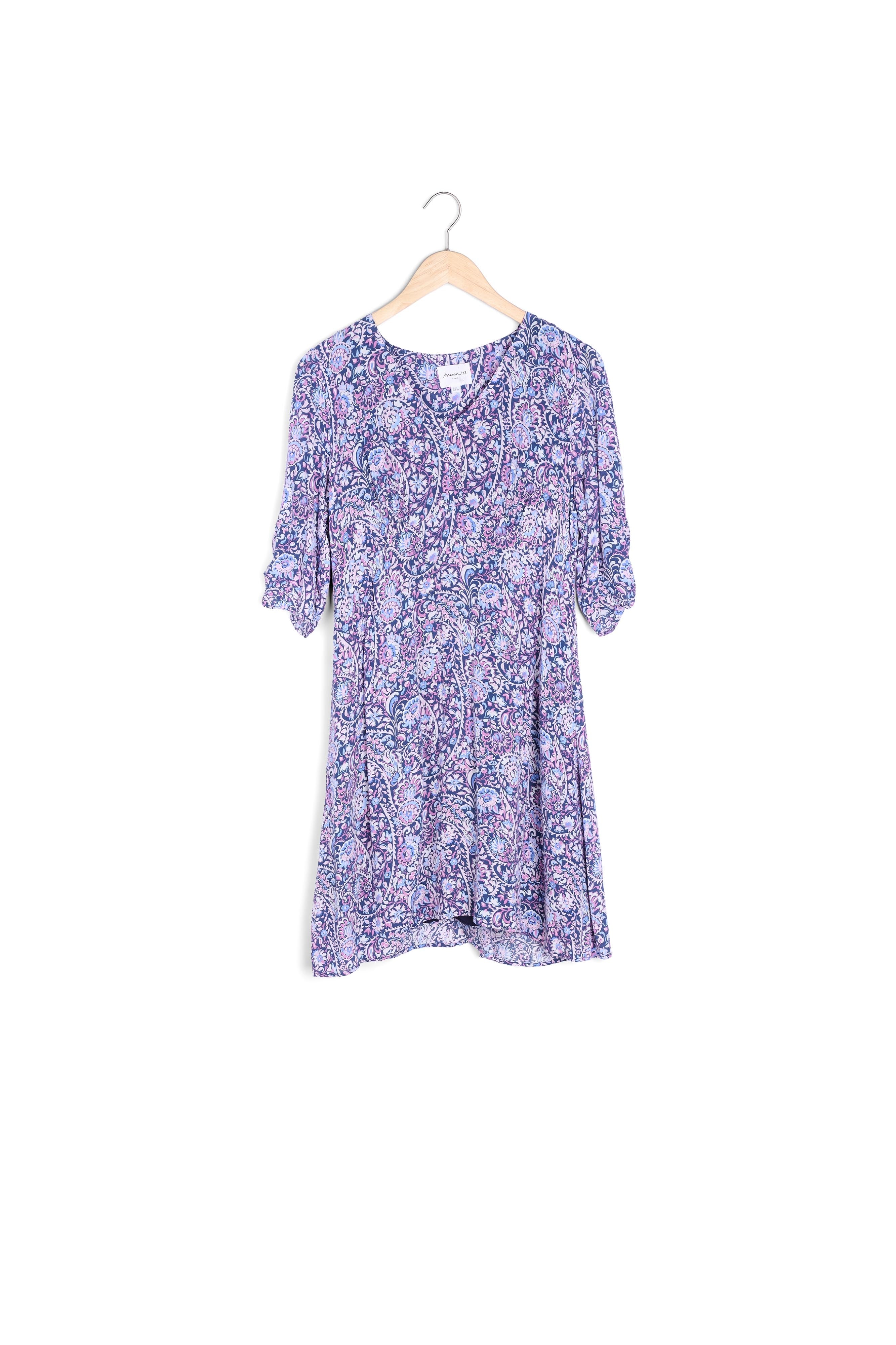 Robe courte imprimée bleue Claude bis Faume - seconde main