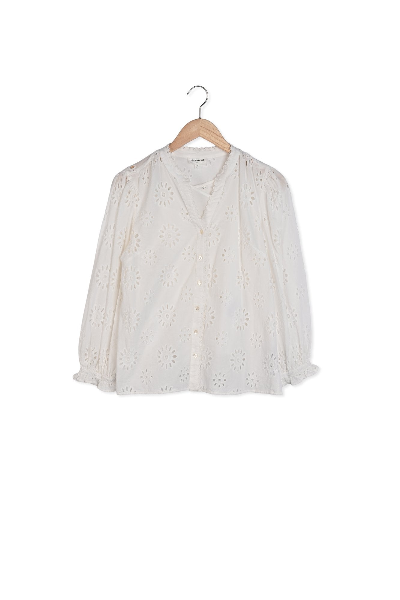 Chemise en coton ajouré blanc Louise Faume - seconde main