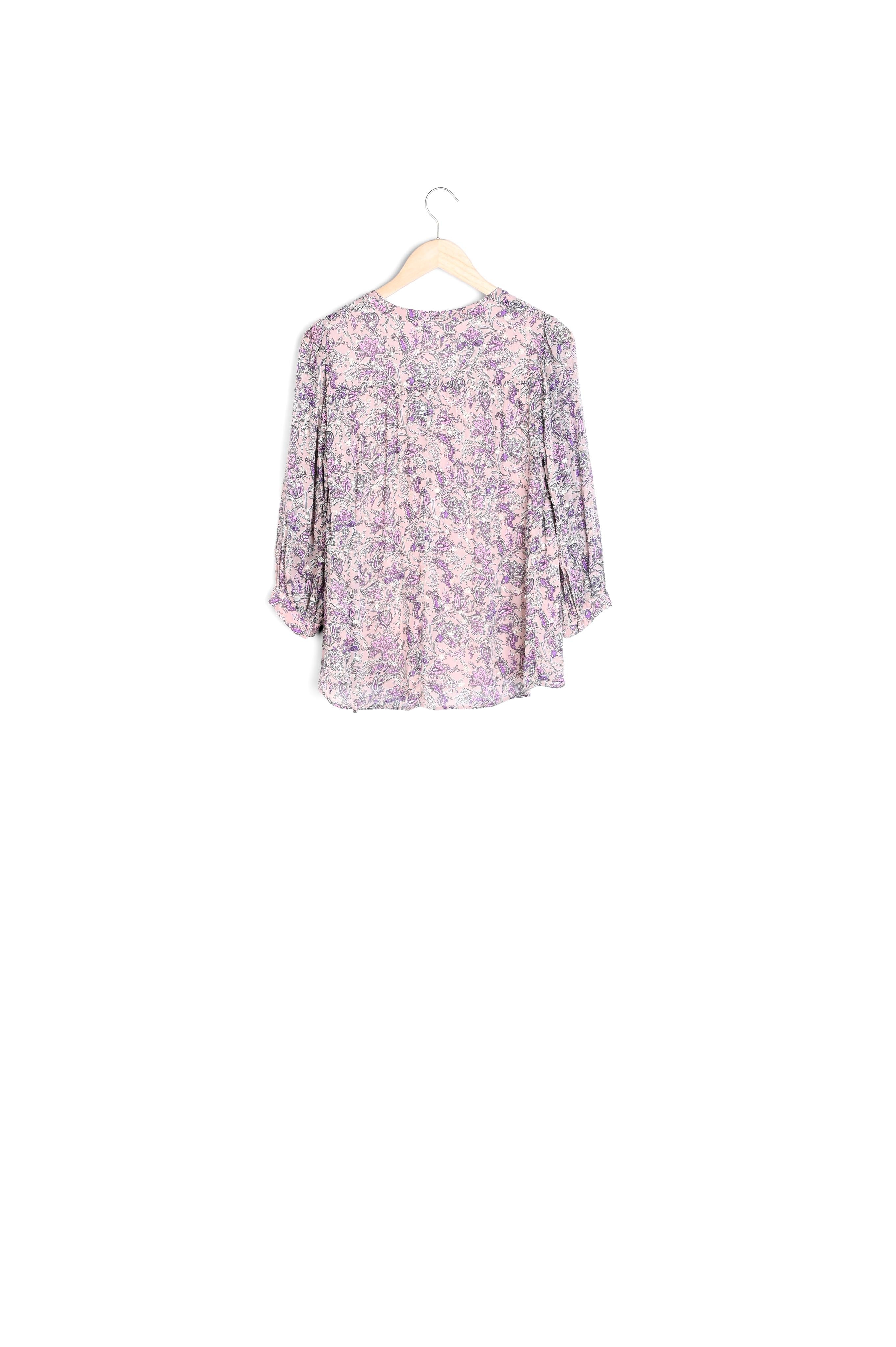 Blouse mauve imprimée Elsa Faume - seconde main