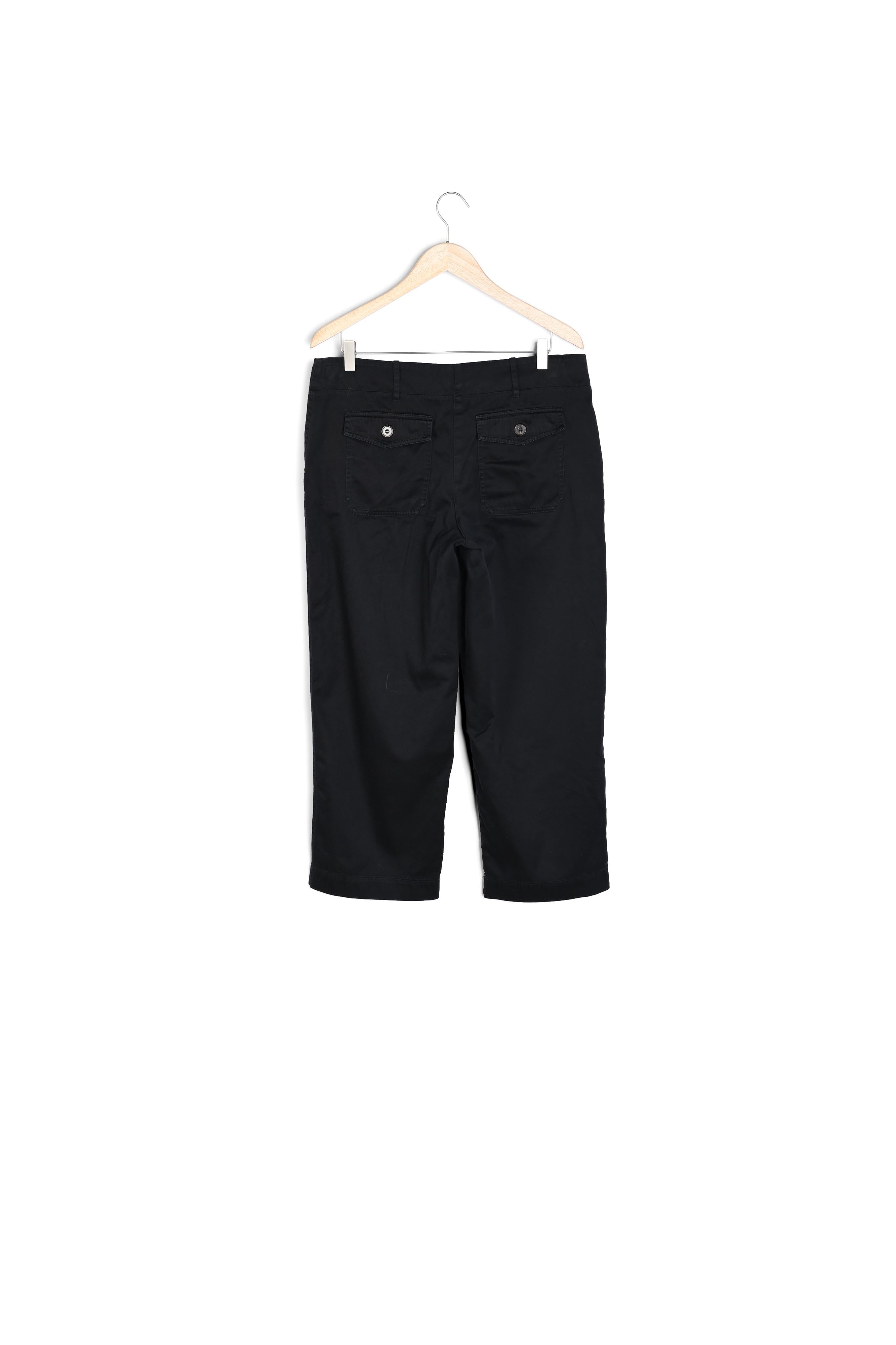 Pantalon droit et court en coton noir Tresor Faume - seconde main