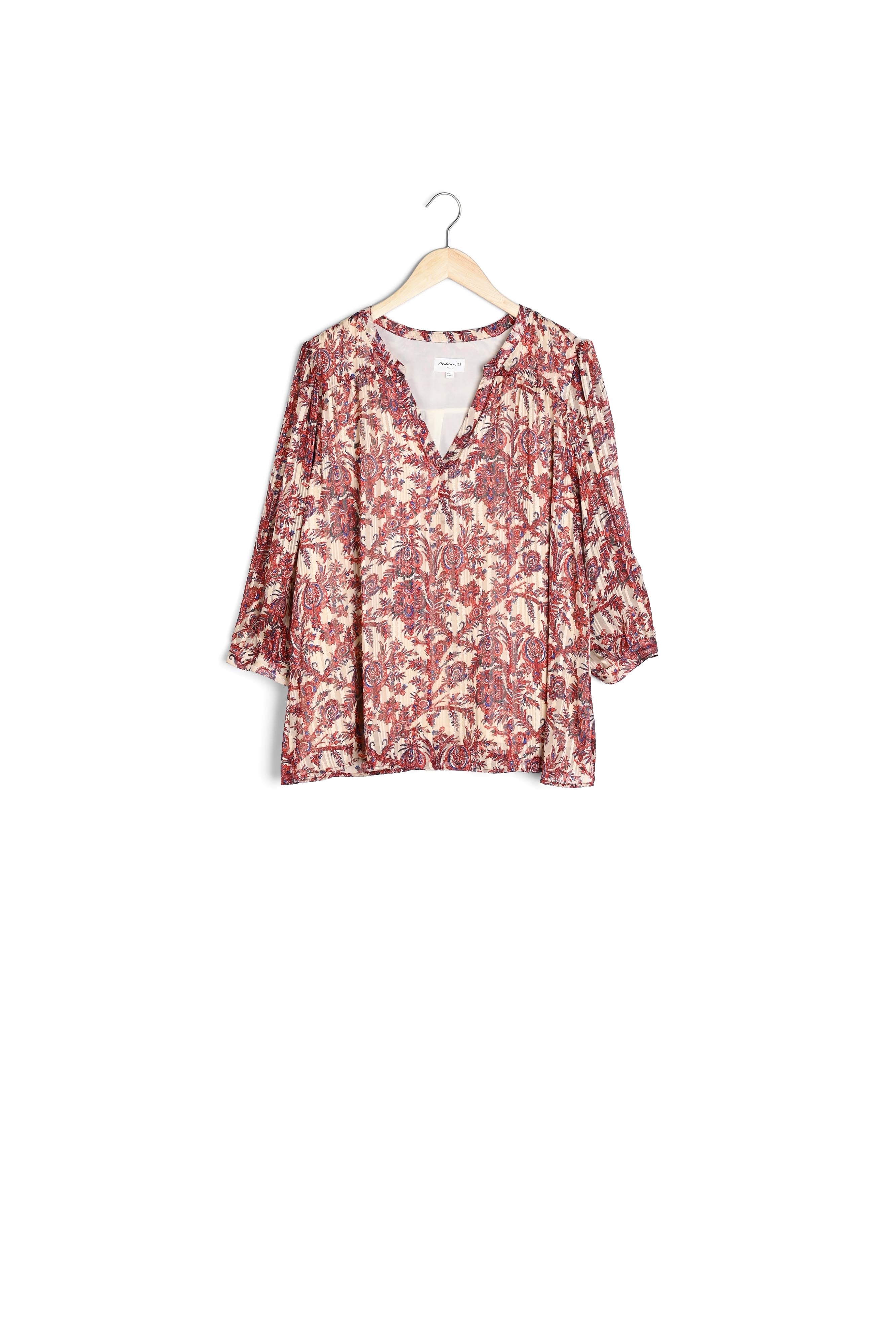 Blouse rouge imprimée Elsa Faume - seconde main