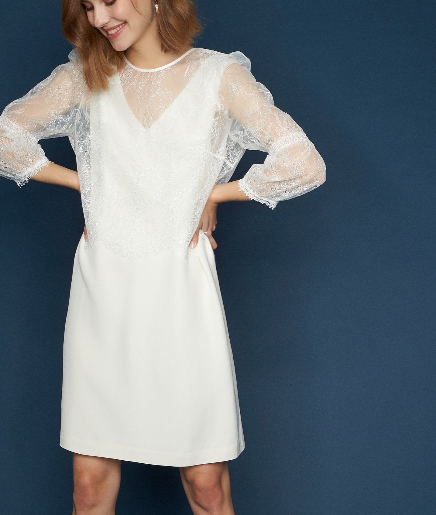 Robe en dentelle Olivier Faume - seconde main