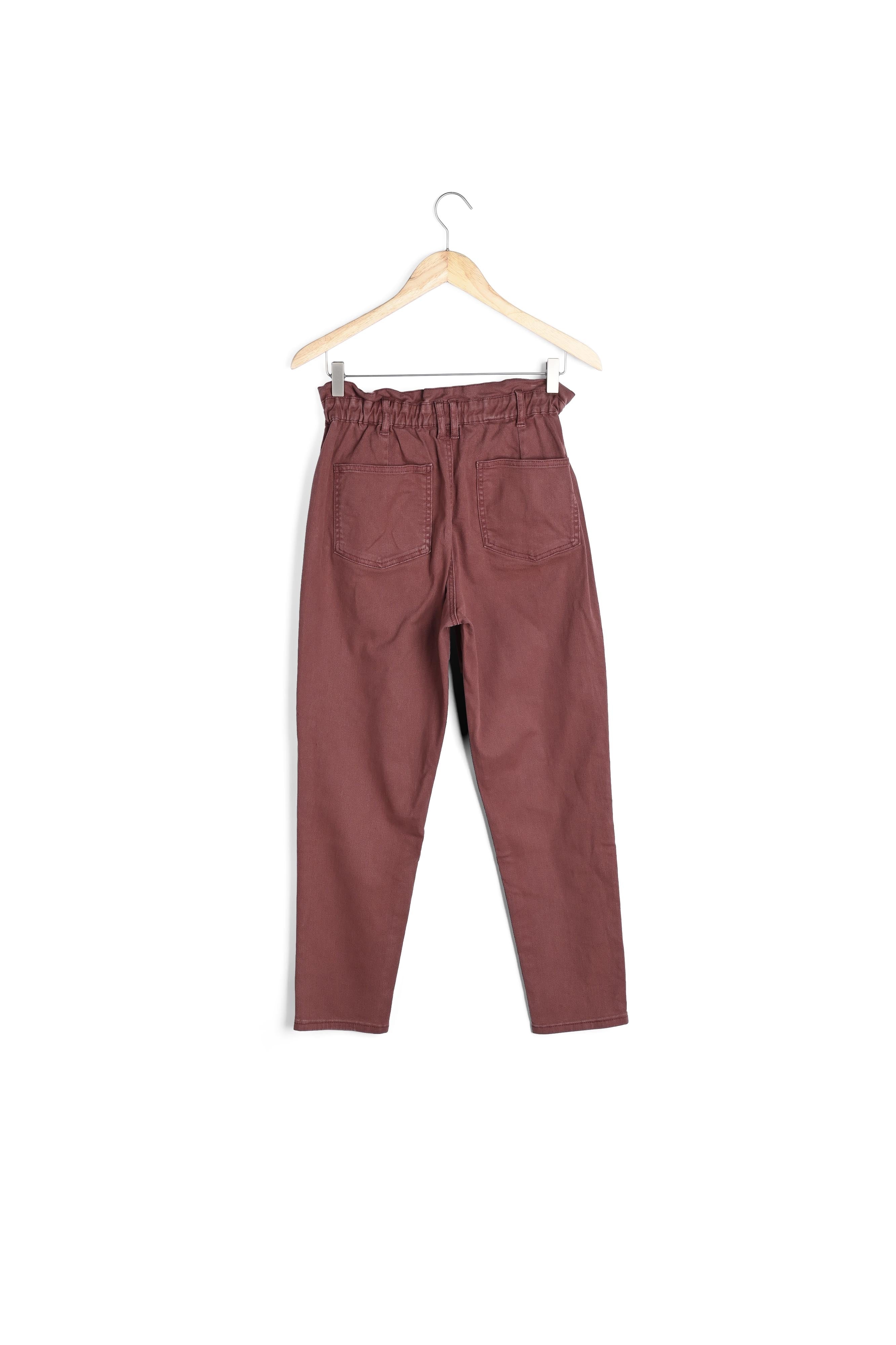 Pantalon paper bag en coton paprika Barbara Faume - seconde main