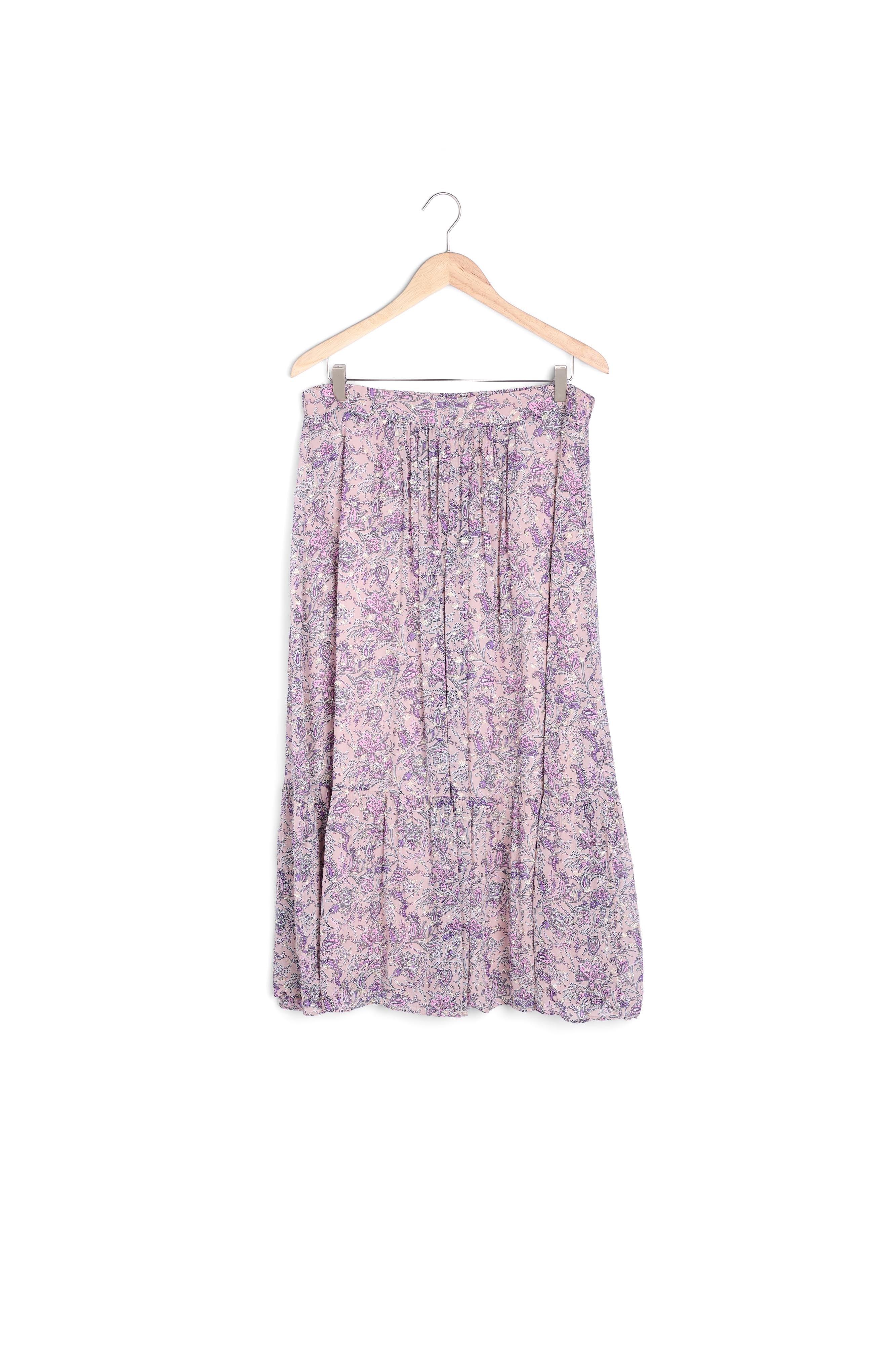 Jupe mauve imprimée Elena Faume - seconde main