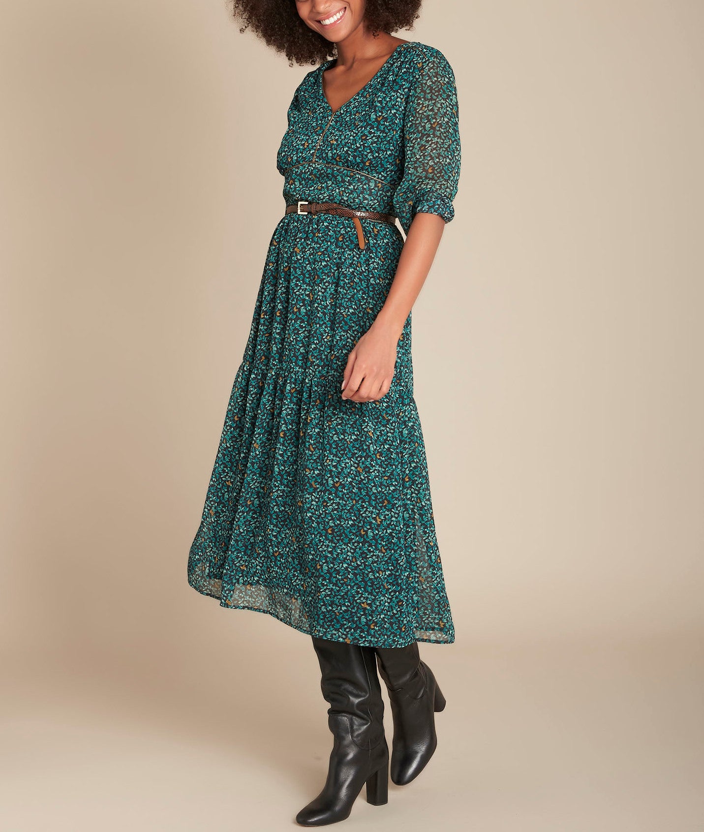 Robe longue imprimée Ivanka Faume - seconde main