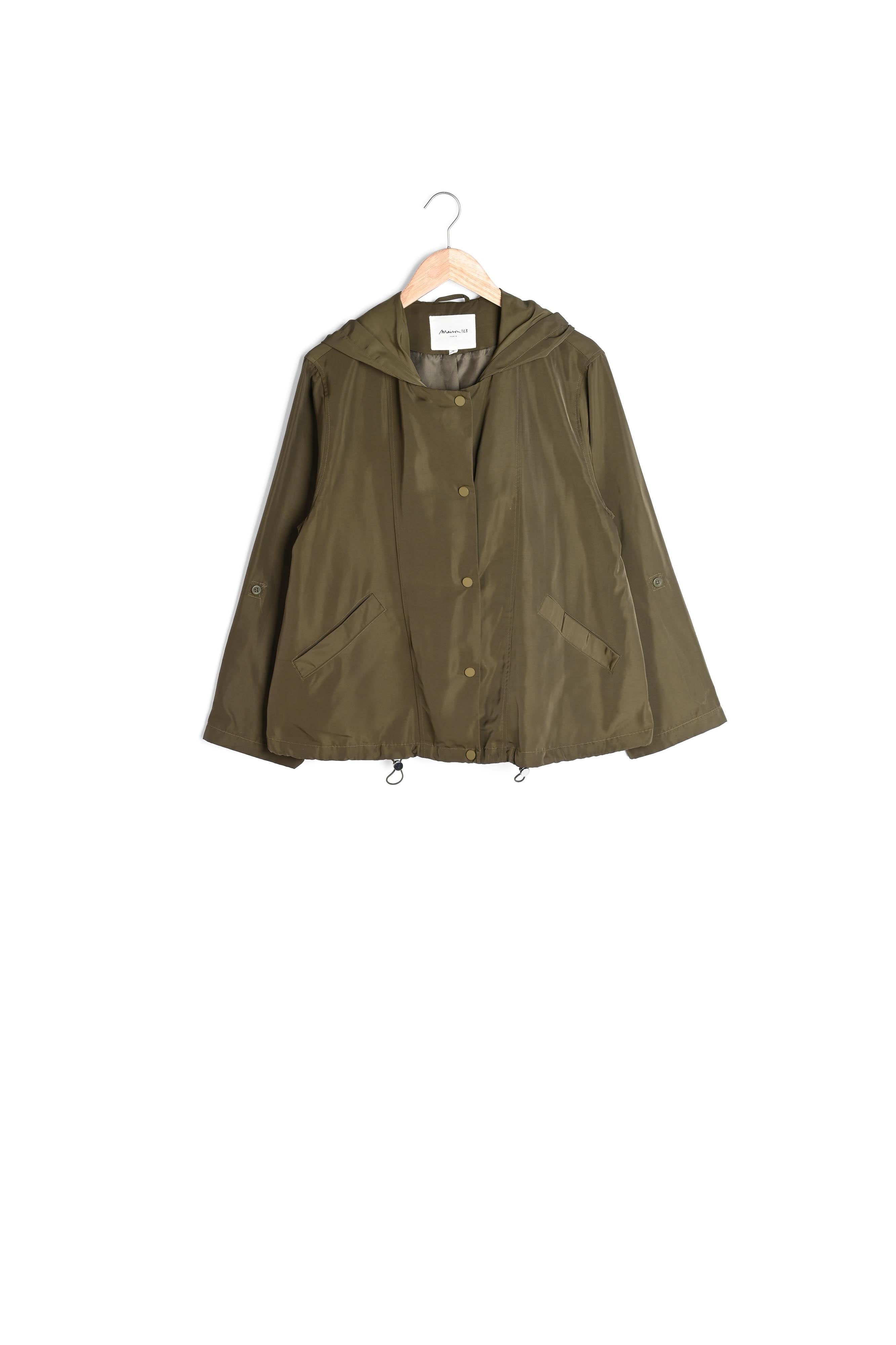 Parka courte à capuche kaki Garice Faume - seconde main