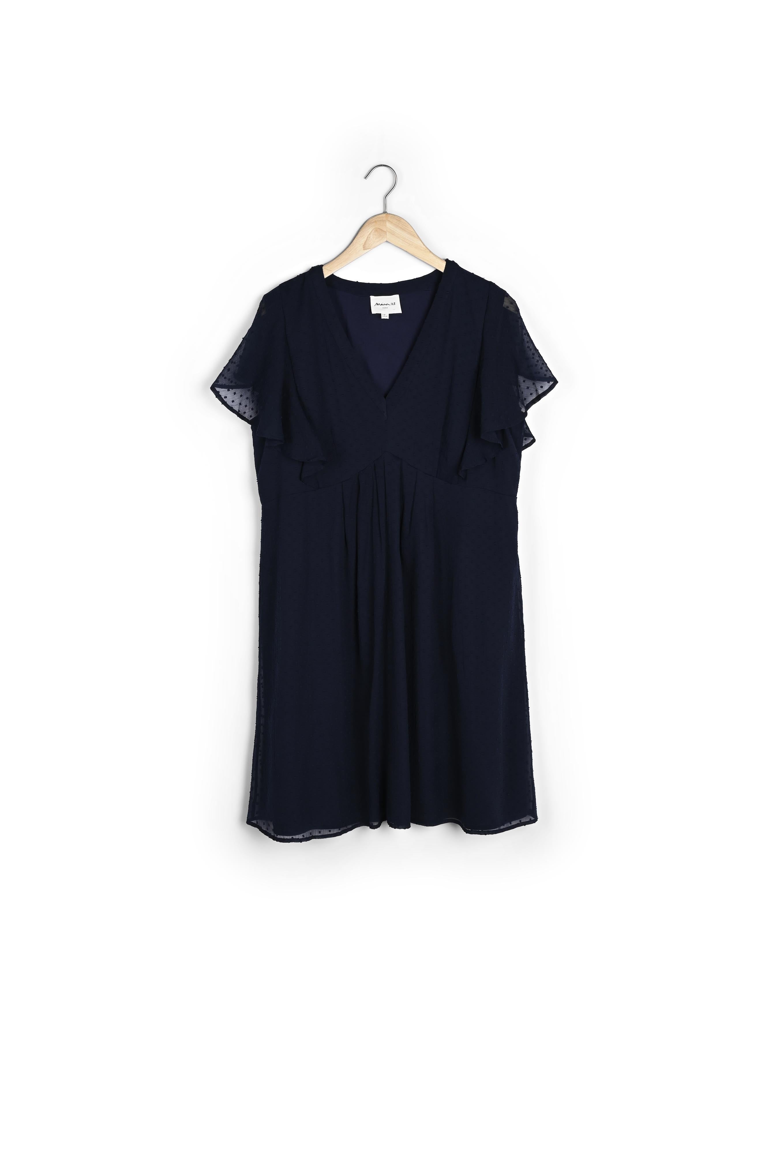 Robe marine plumetis Calissa Faume - seconde main