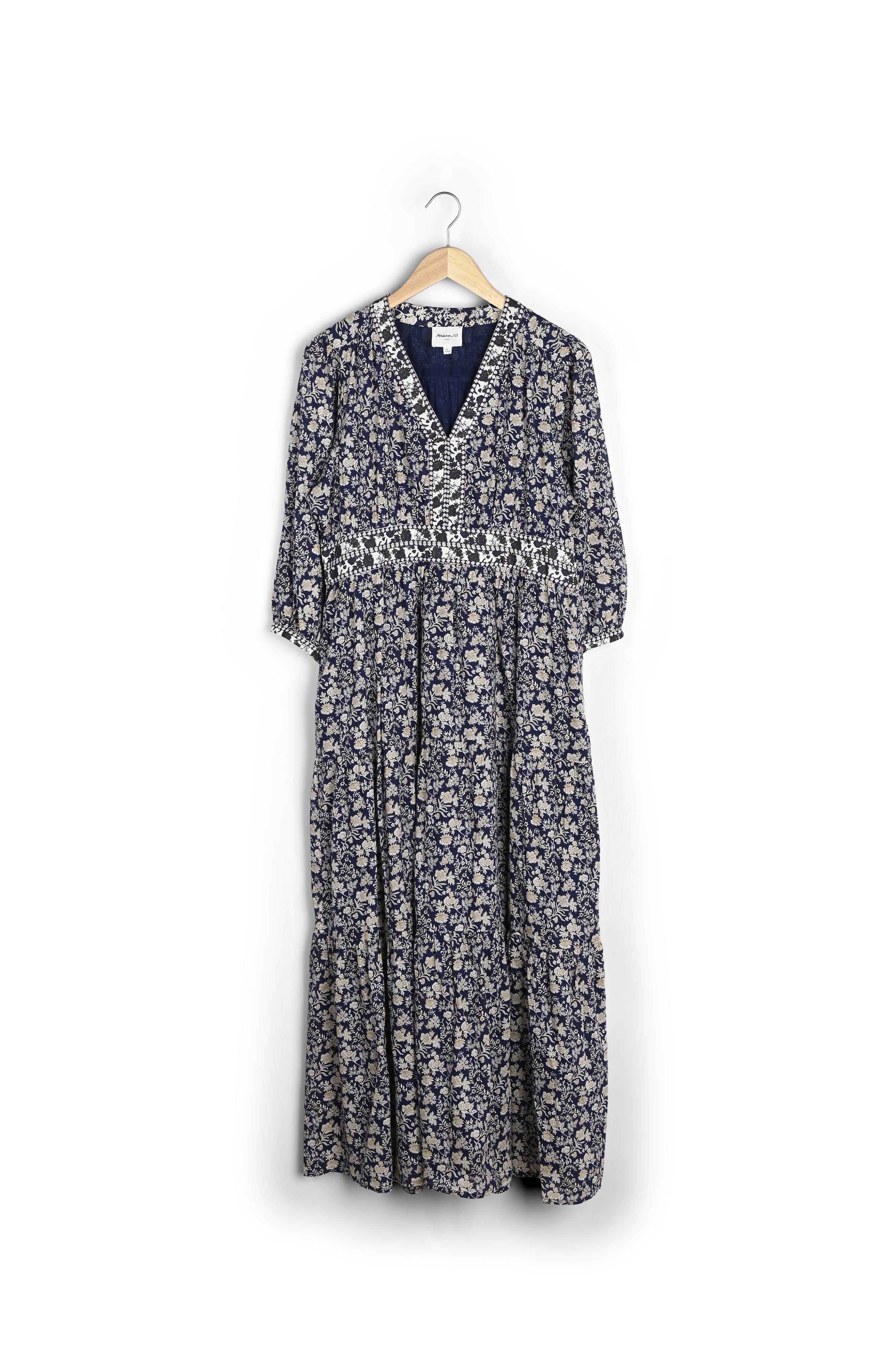 Robe longue imprimée en coton Loanne Faume - seconde main