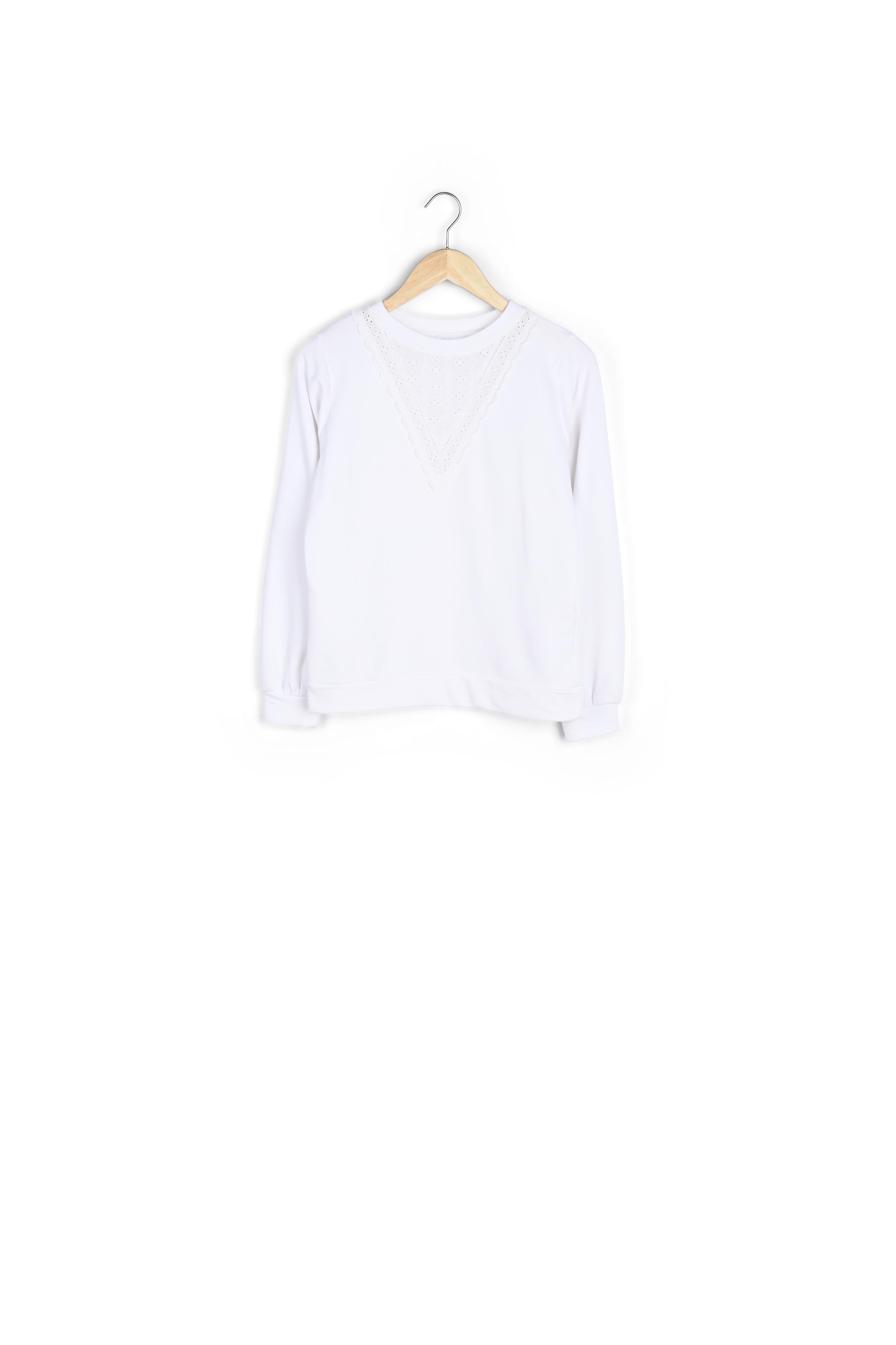 Sweat-shirt en coton brodé blanc Manon Faume - seconde main