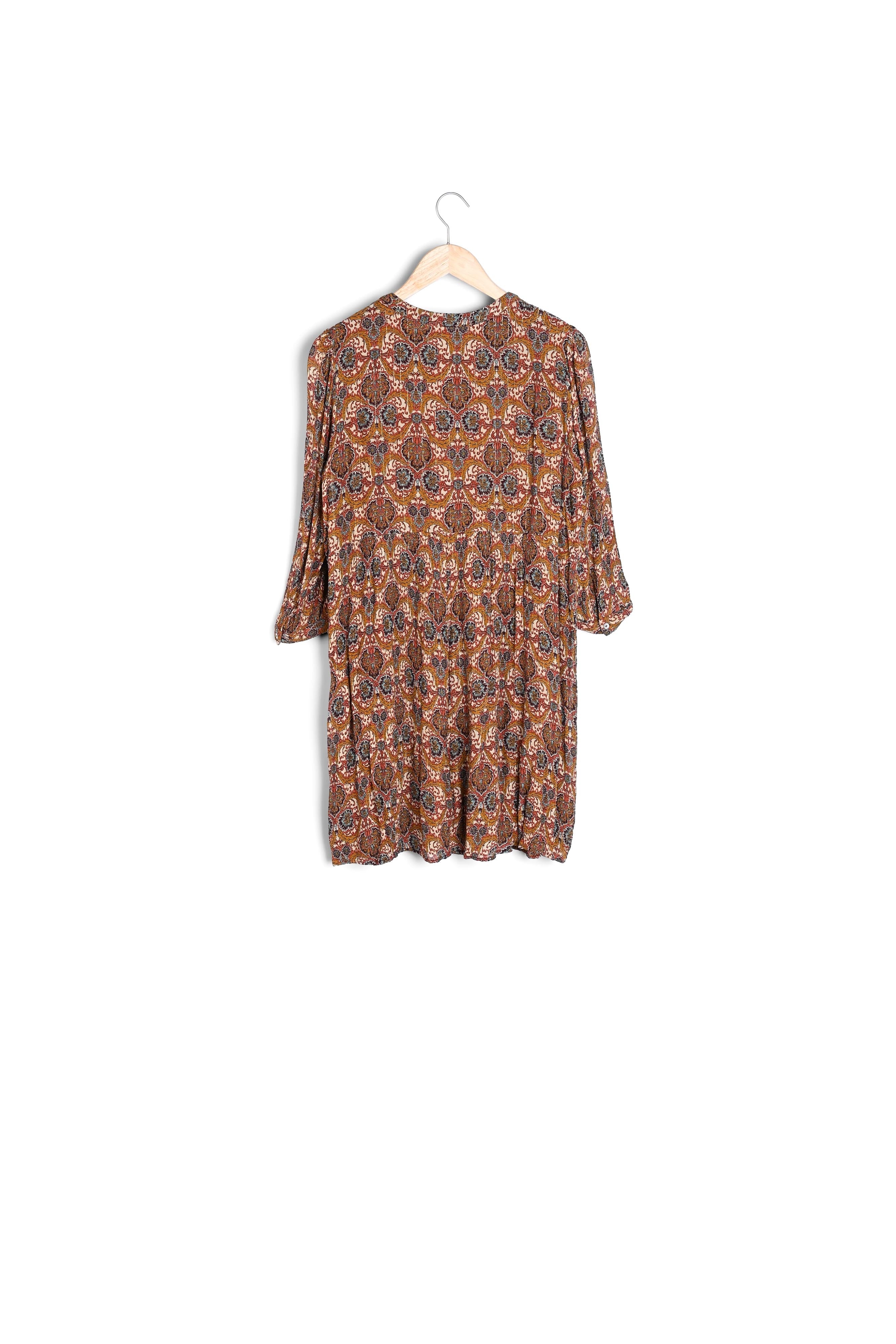 Robe imprimée camel Calypso Faume - seconde main