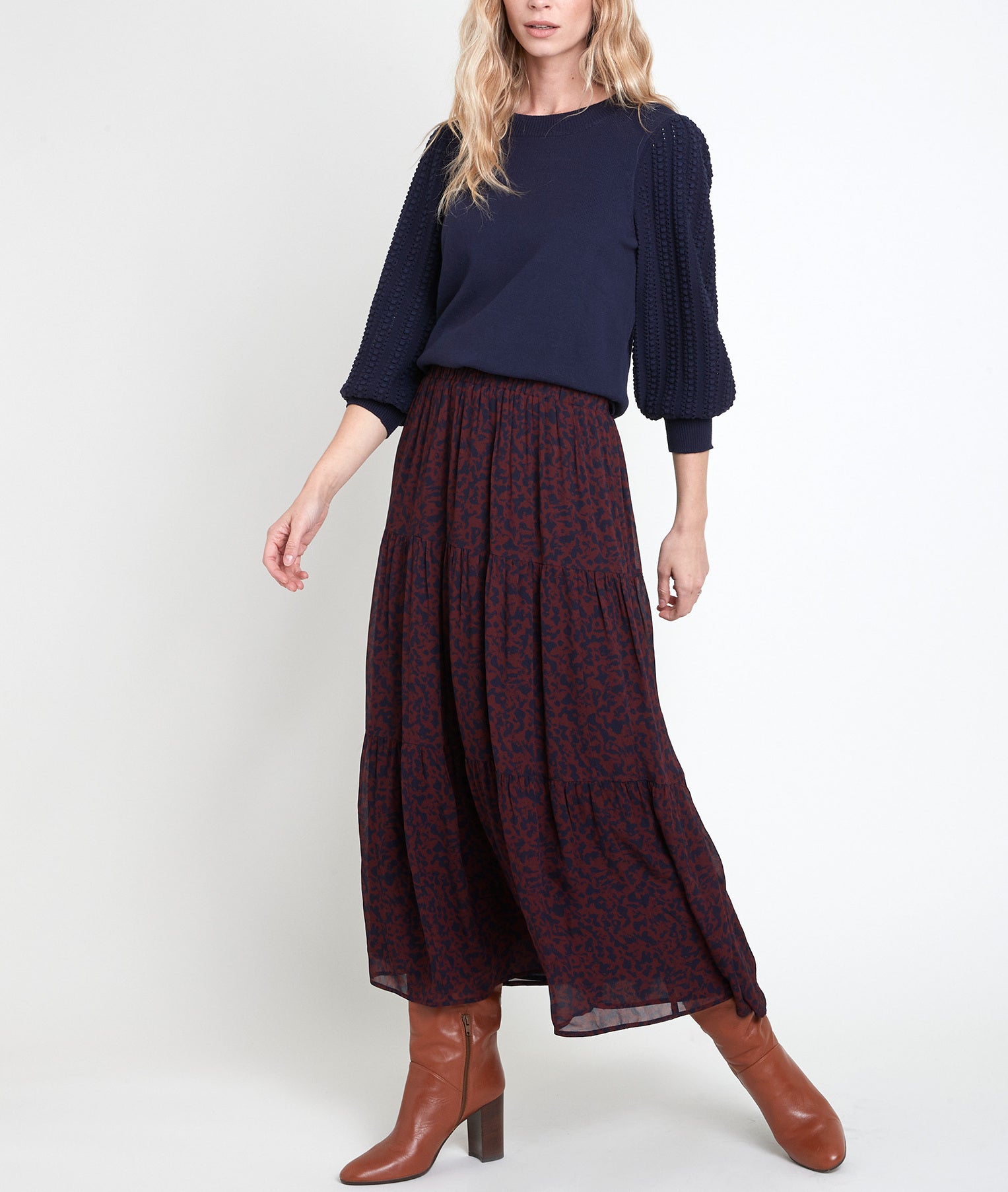 Jupe imprimé fleuri Ginko Faume - seconde main