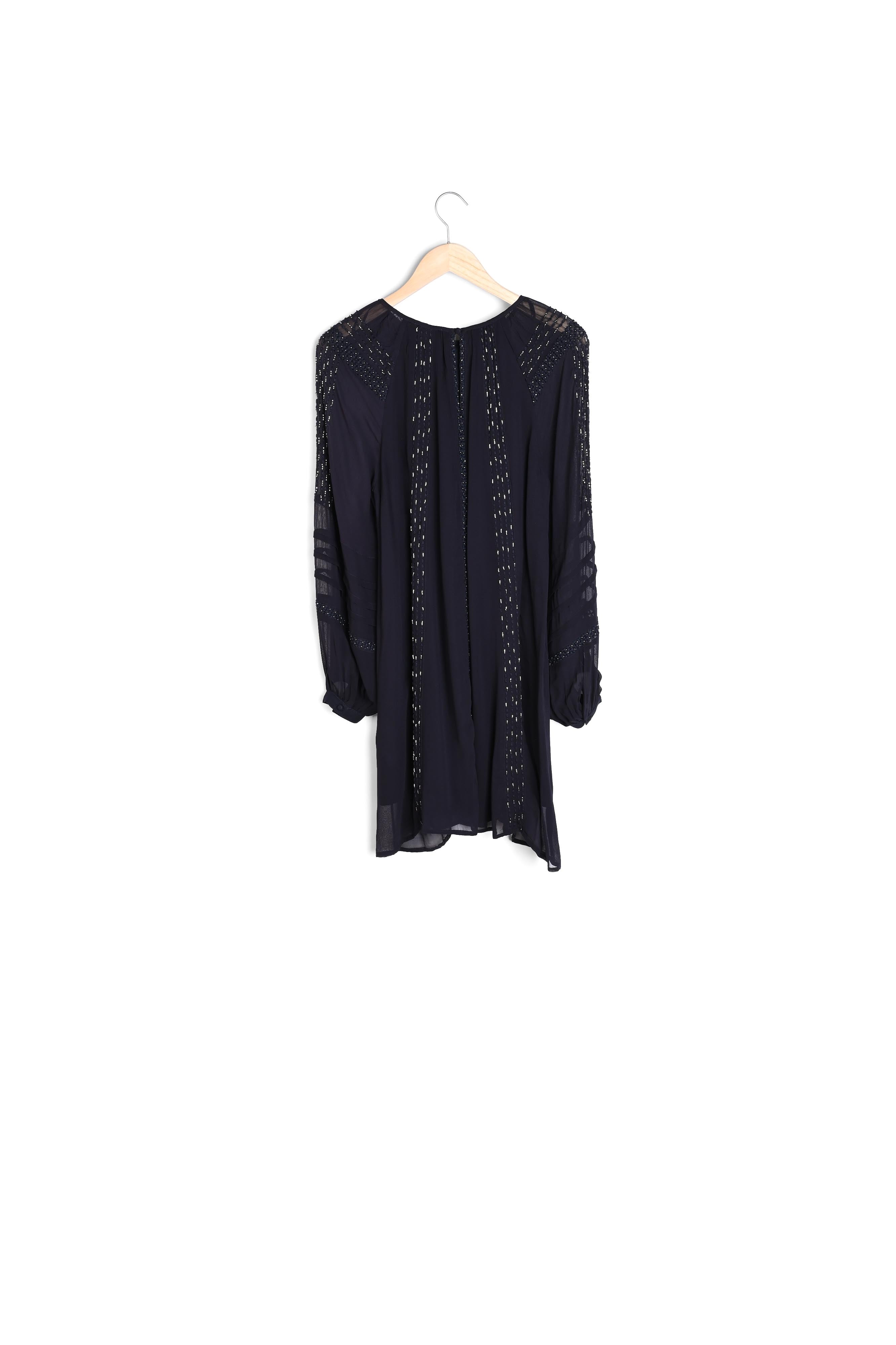 Robe courte perlée marine Nivy Faume - seconde main