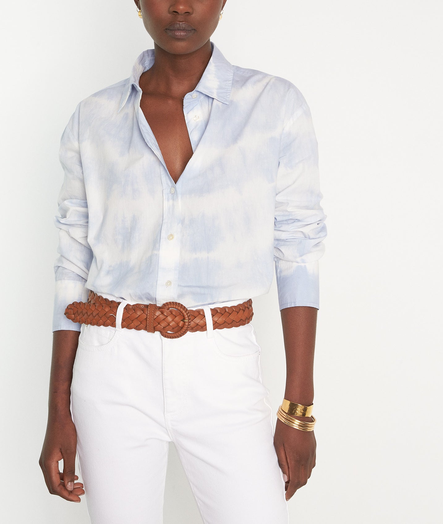 Chemise tie and dye coton lavande Loren Faume - seconde main