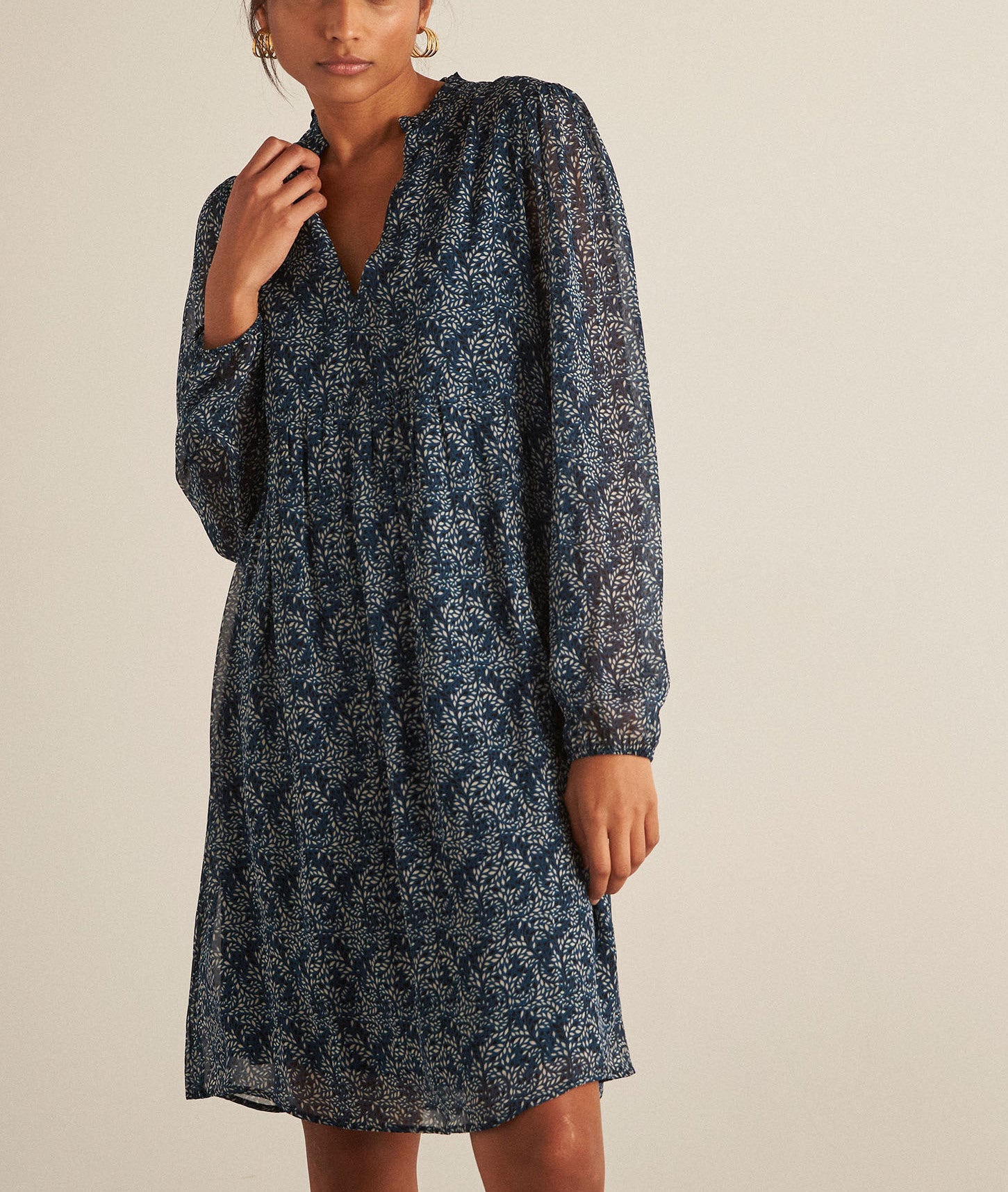 Robe courte imprimée bleue Hanais Faume - seconde main