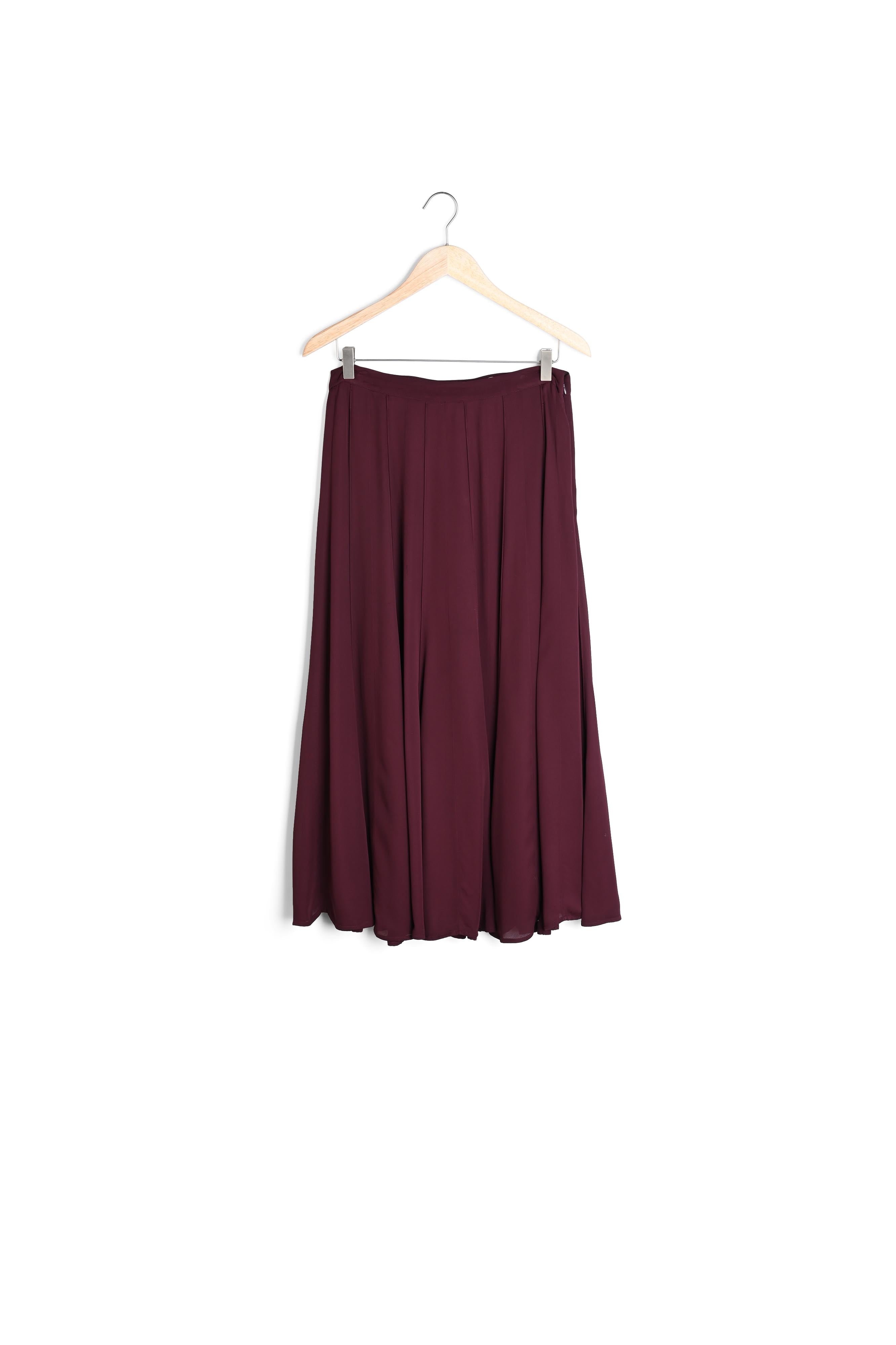 Jupe midi corolle bordeaux Fidji Faume - seconde main