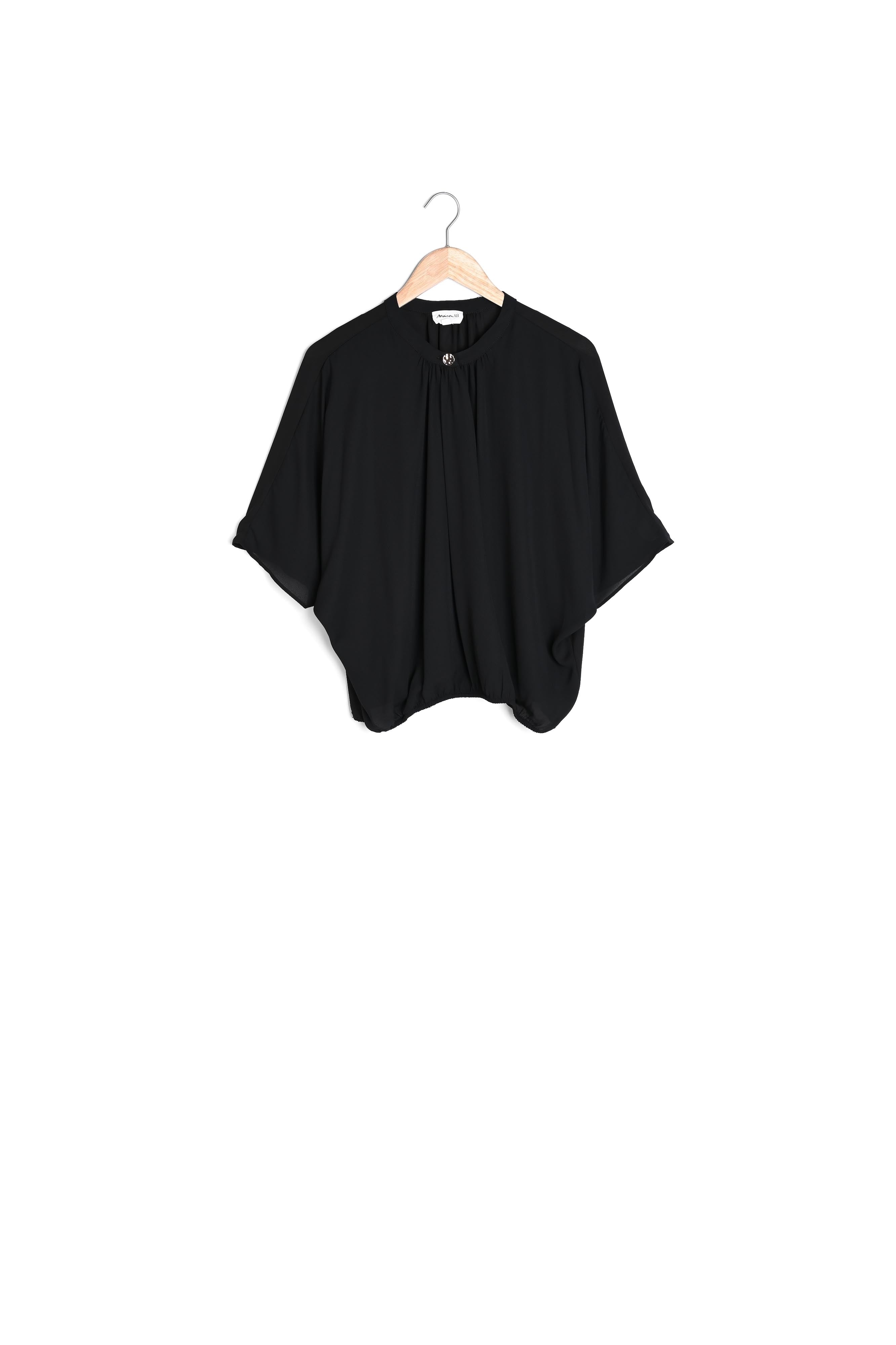 Blouse noire manches ballons Maddy Faume - seconde main