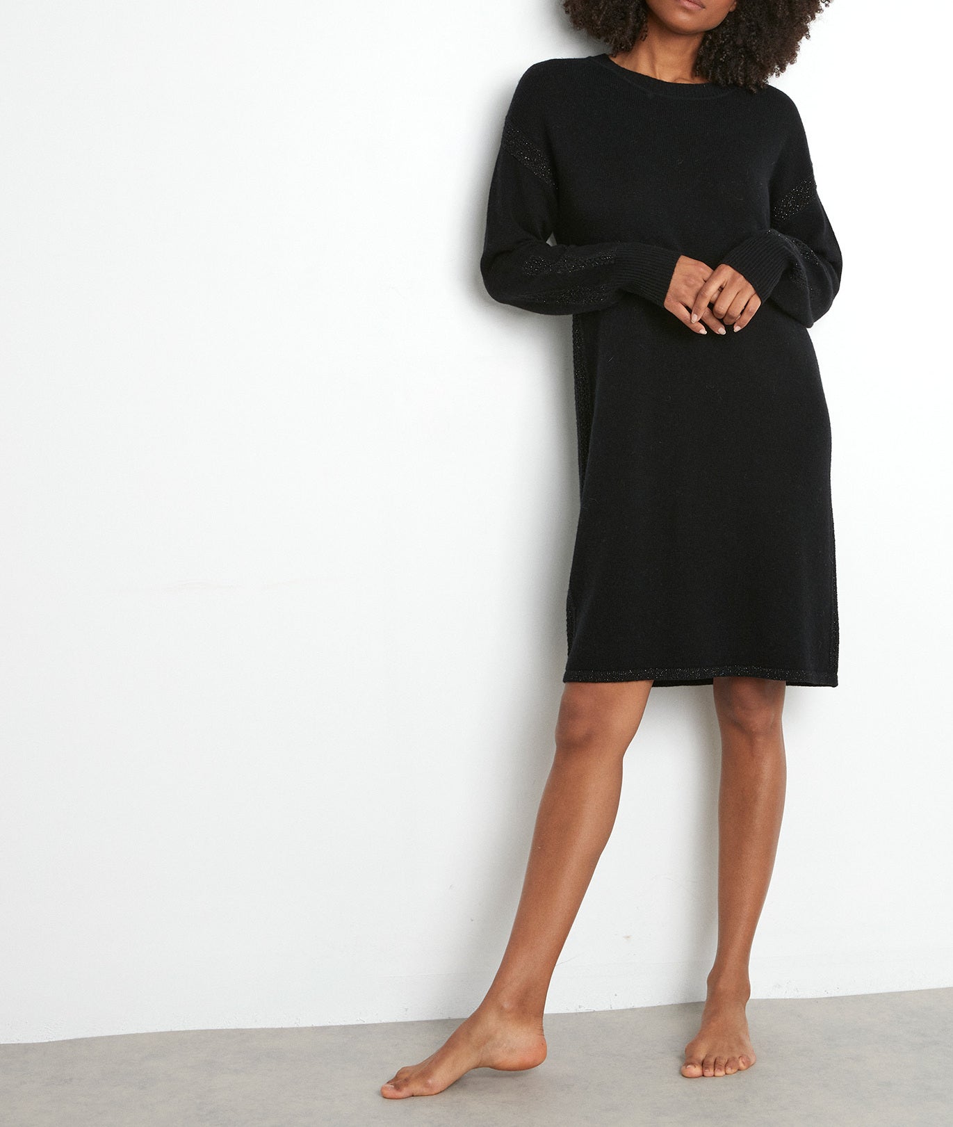 Robe pull noire en laine Tabata Faume - seconde main