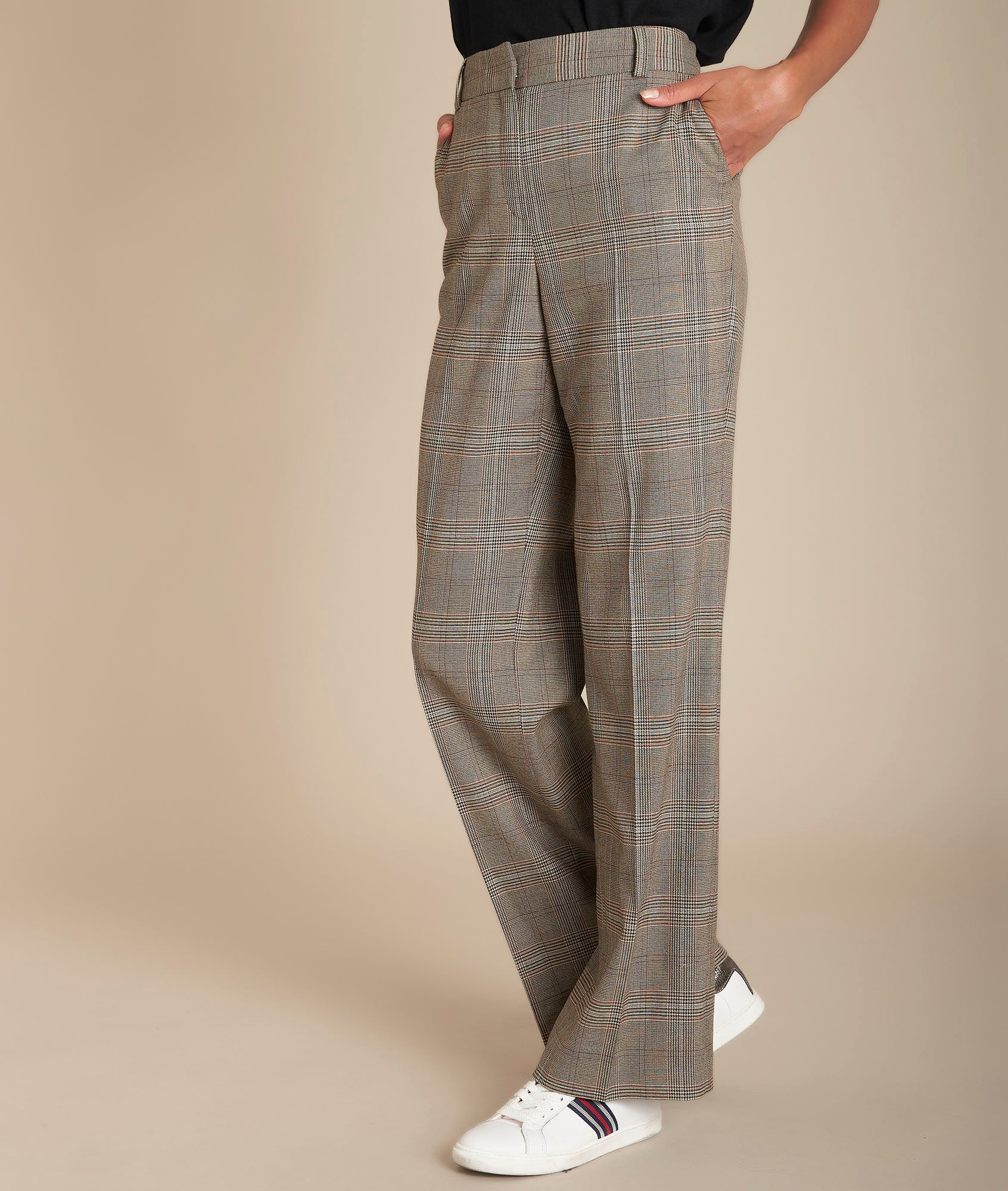 Pantalon large  jacquard Prince de Galles Edouard Faume - seconde main